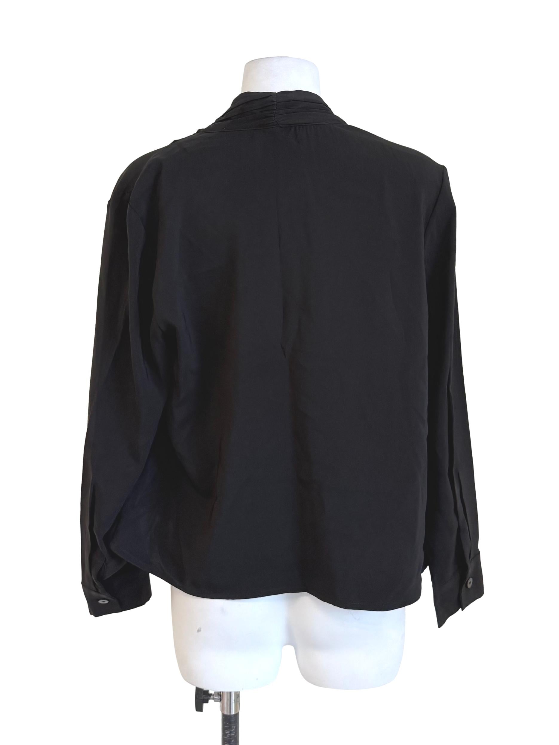 Black Slanted Wendy Wrap Top LB