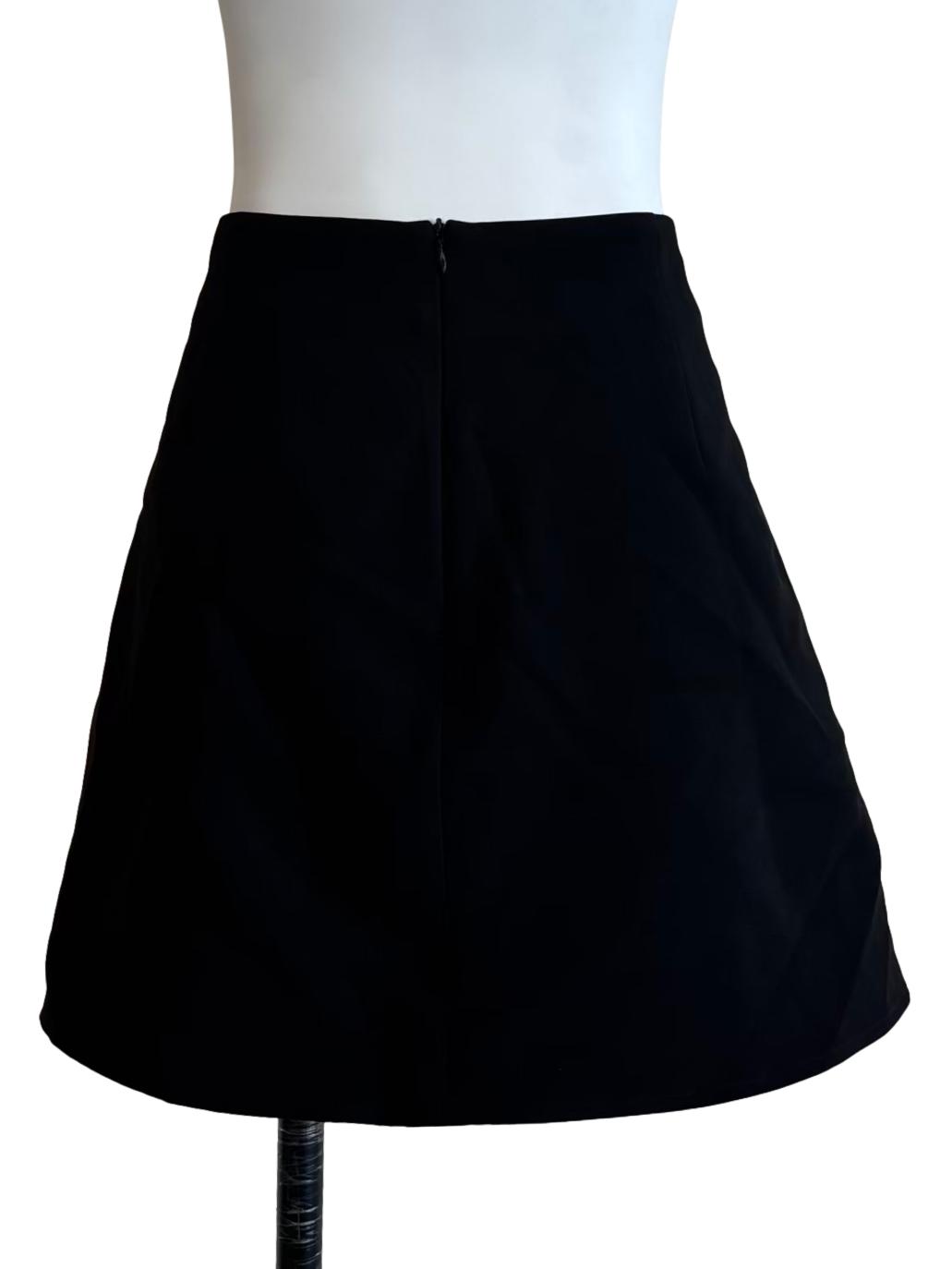 Ink Black Mini A-Line Skirt
