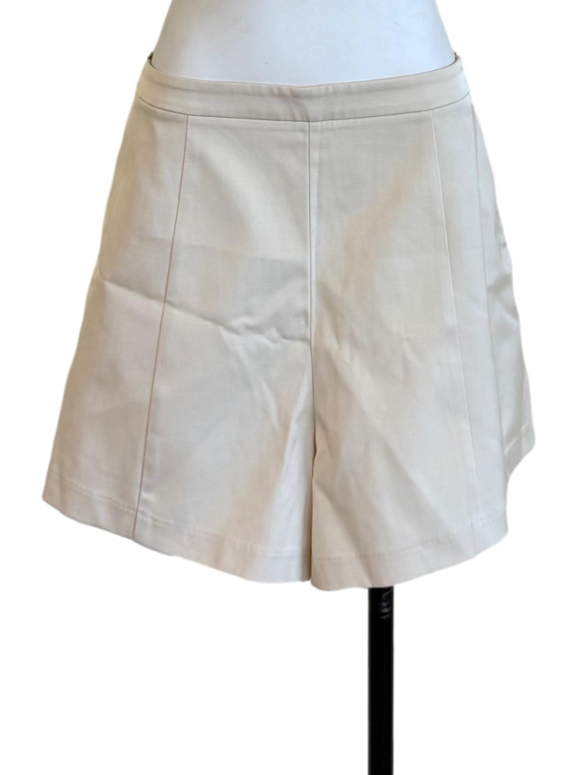 Parchment White Panelled Shorts LB