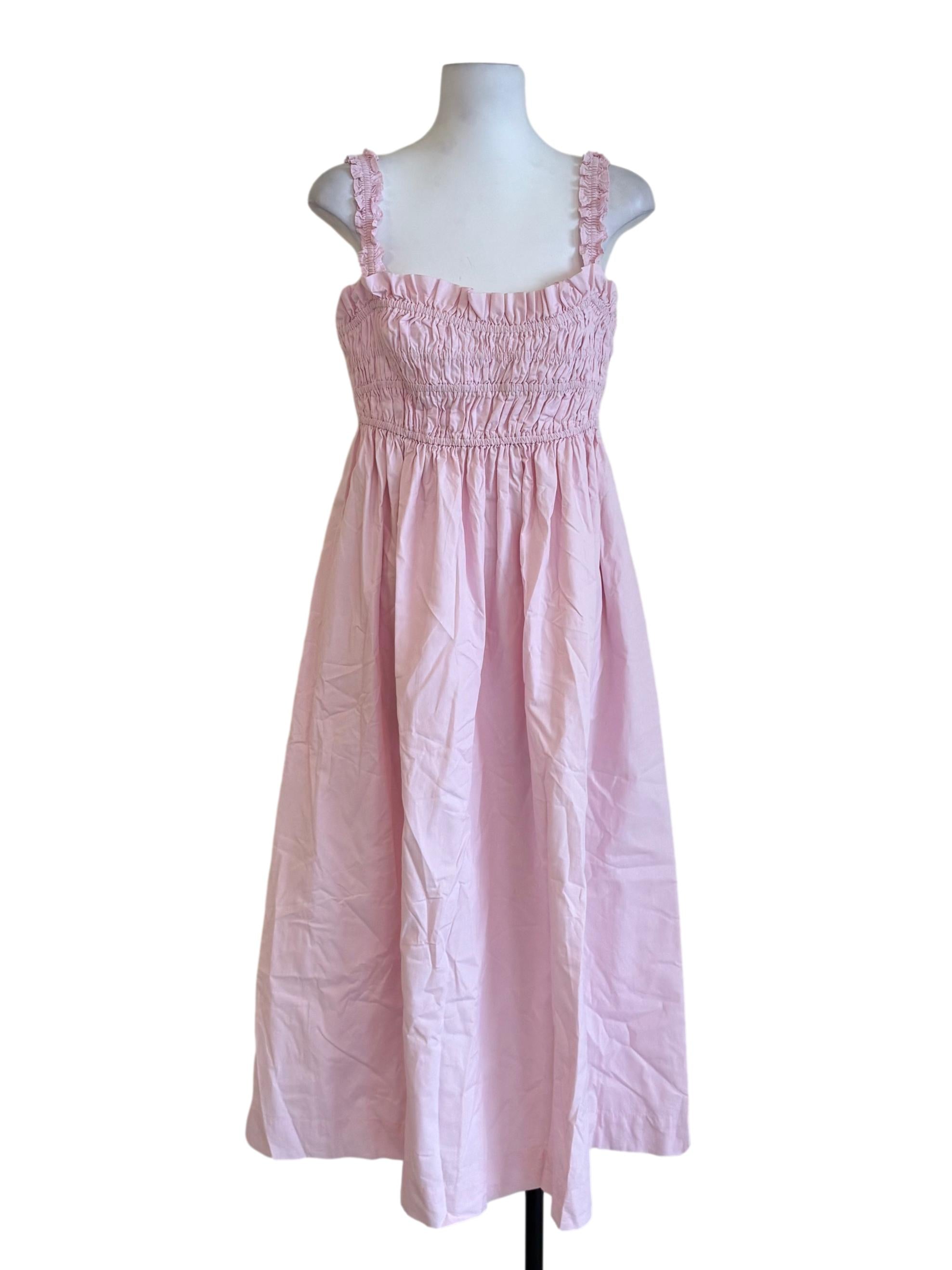 Pastel Pink Shirred Bouffant Dress LB