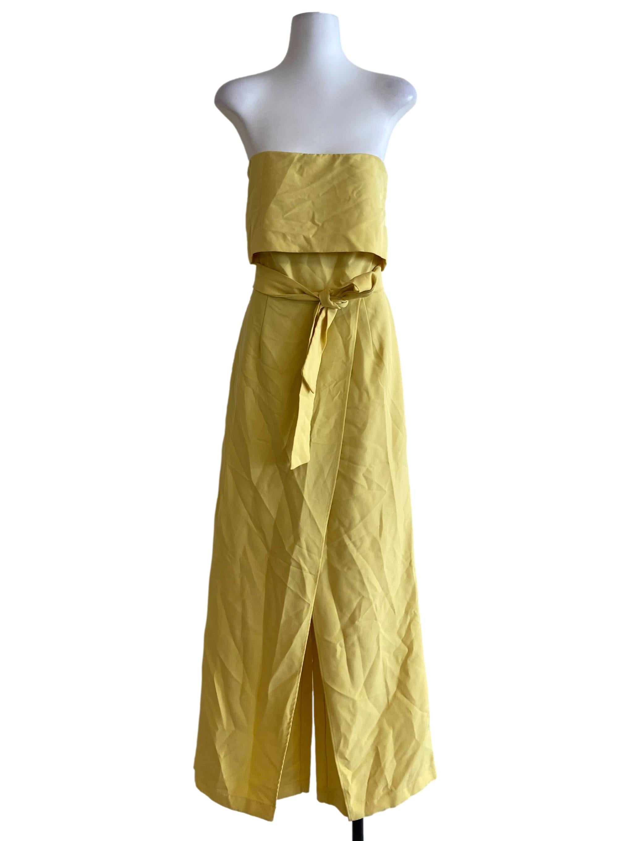 Yellow Strapless Jumpsuit