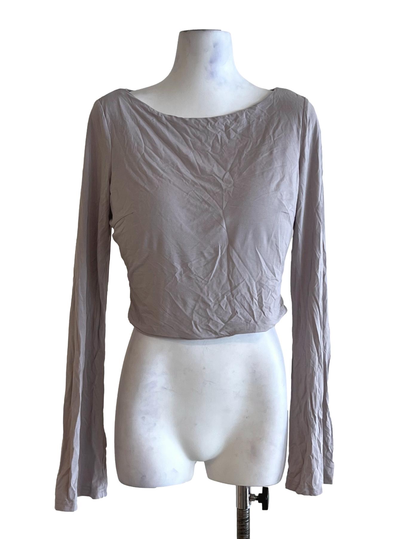 Heather Purple Jewel Neckline Blouse