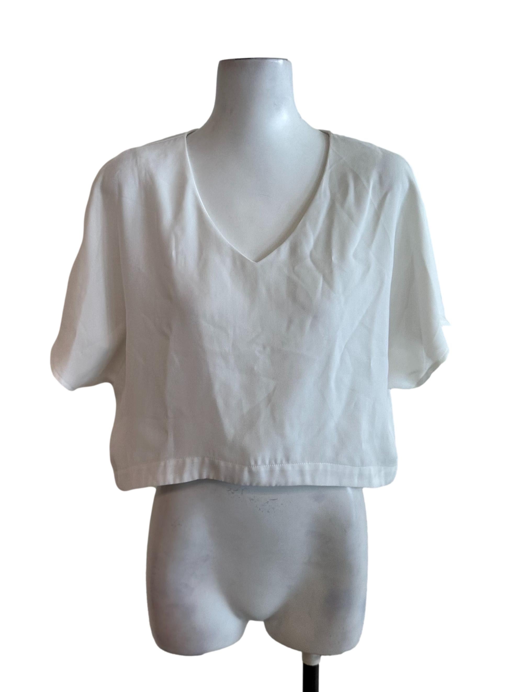 Salt White V Neck Casual Top