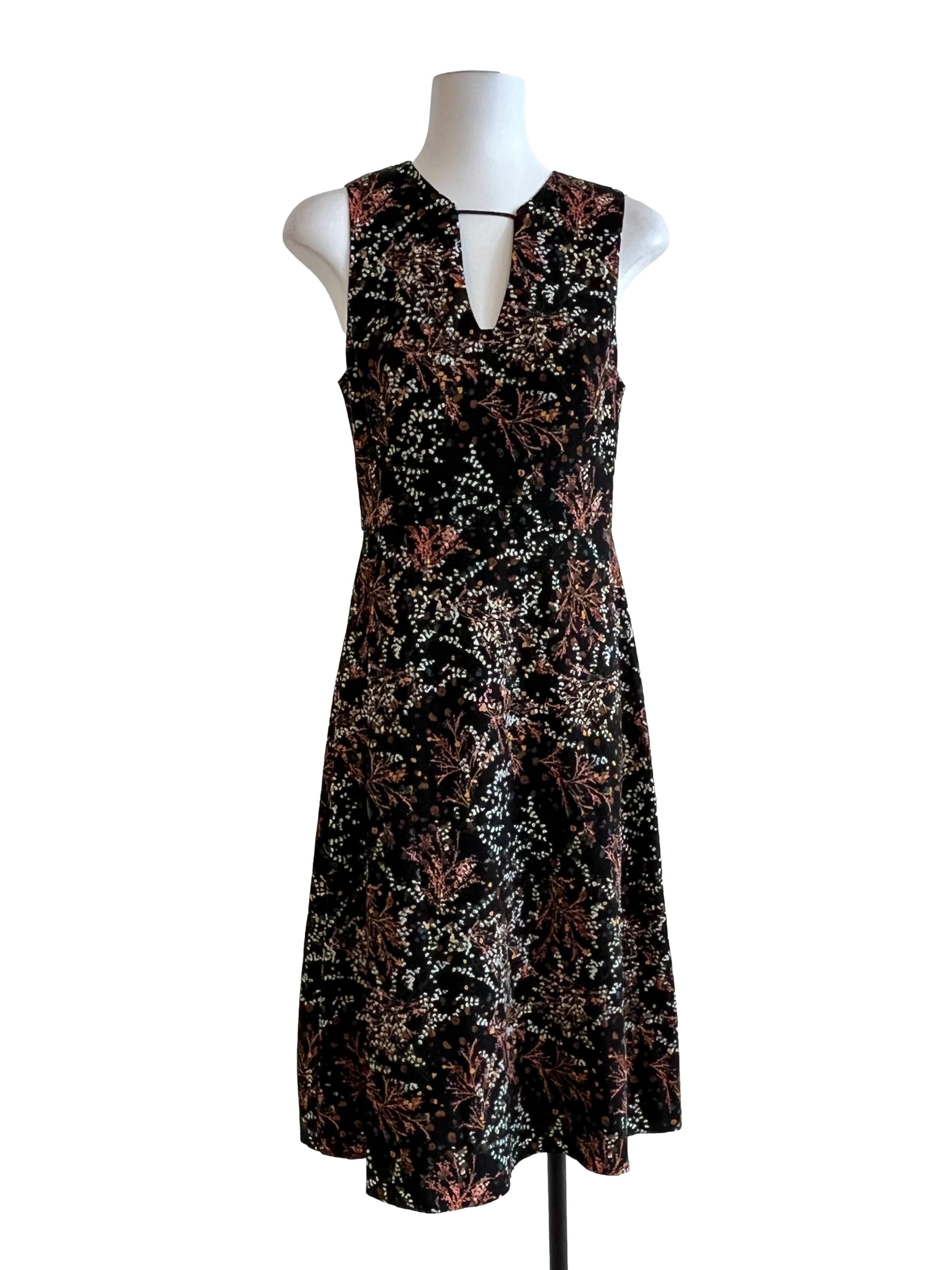 Pitch Black Floral Printed Dress