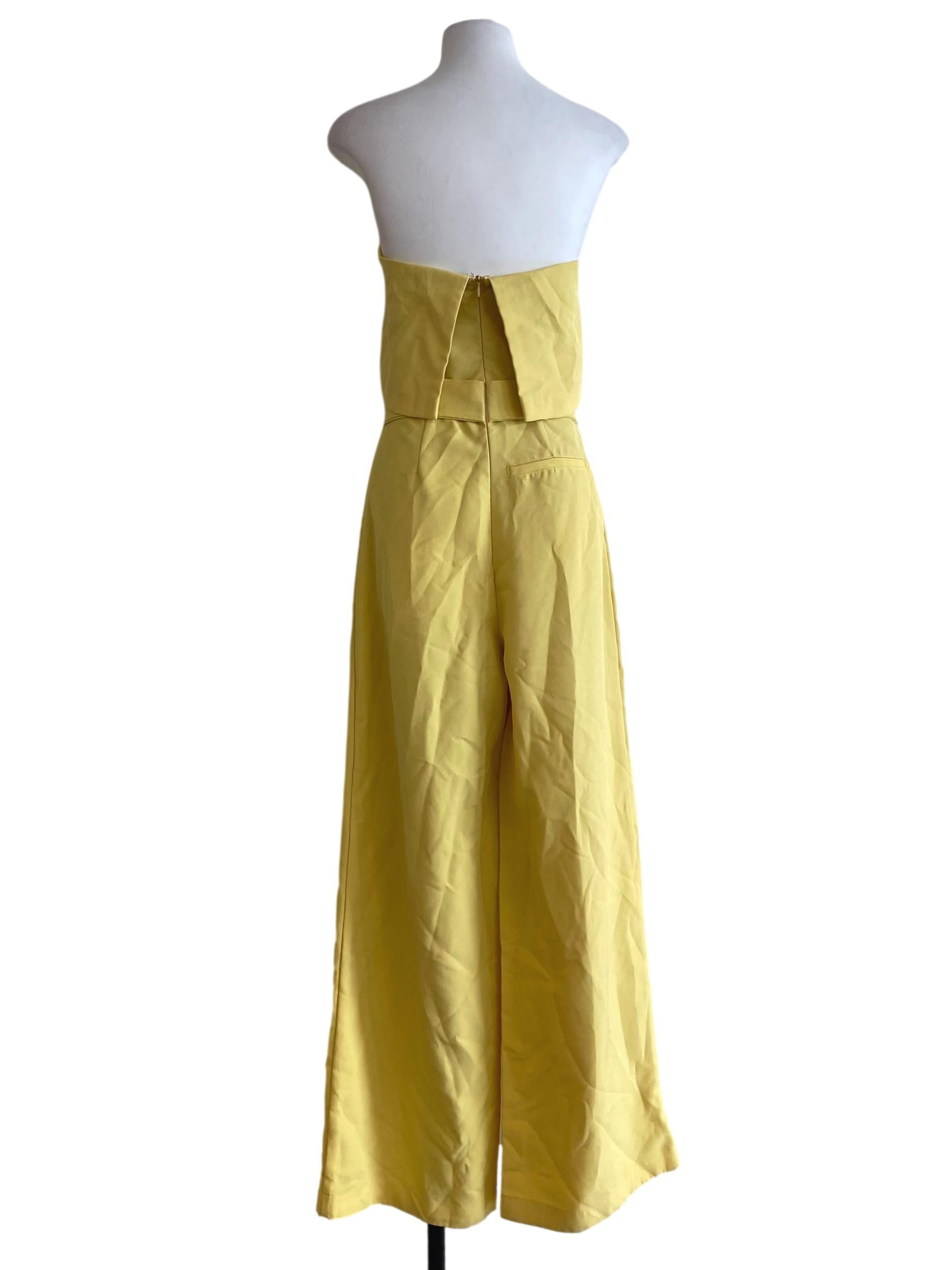 Yellow Strapless Jumpsuit