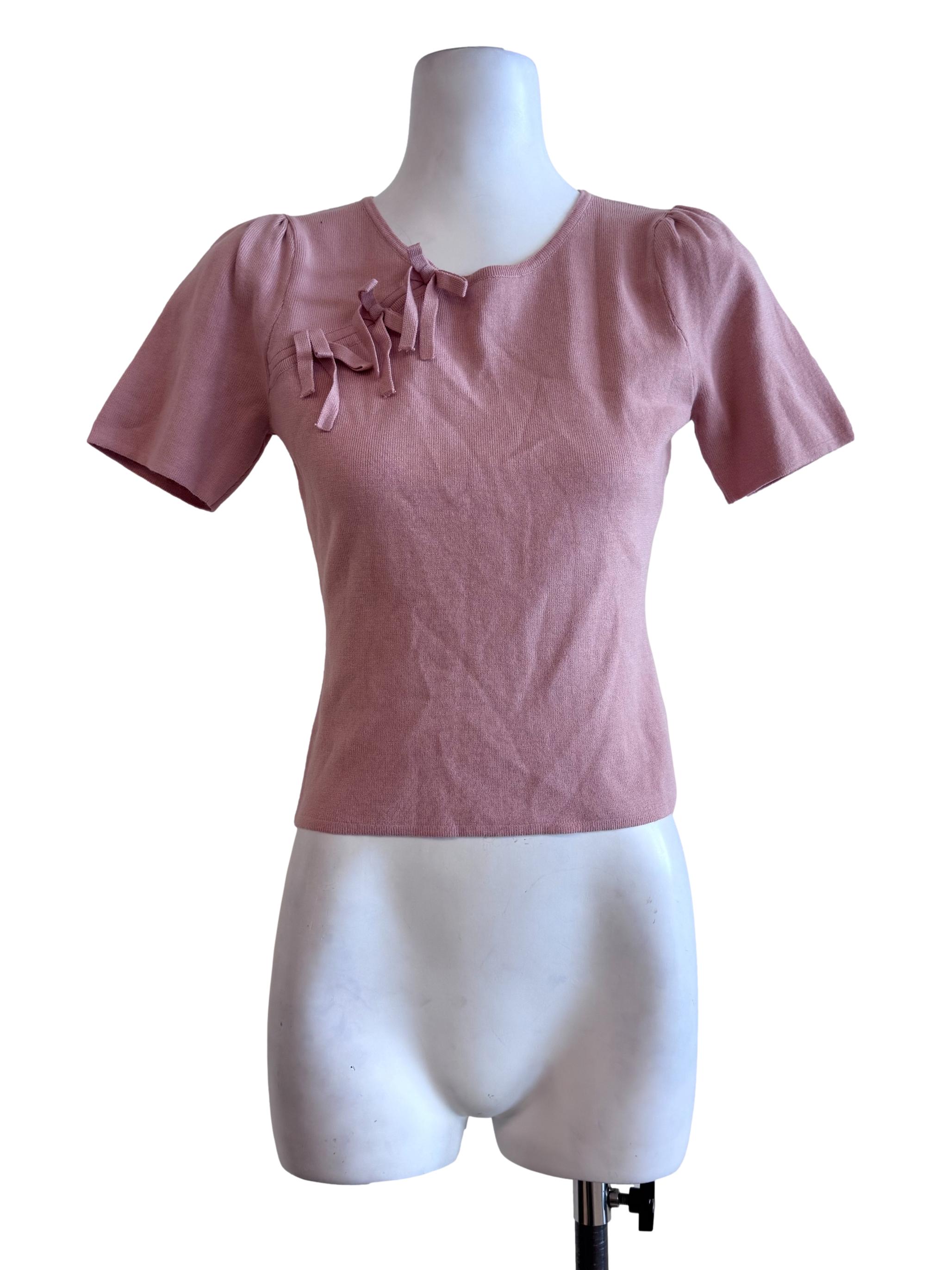 Rouge Pink Short Sleeve Top