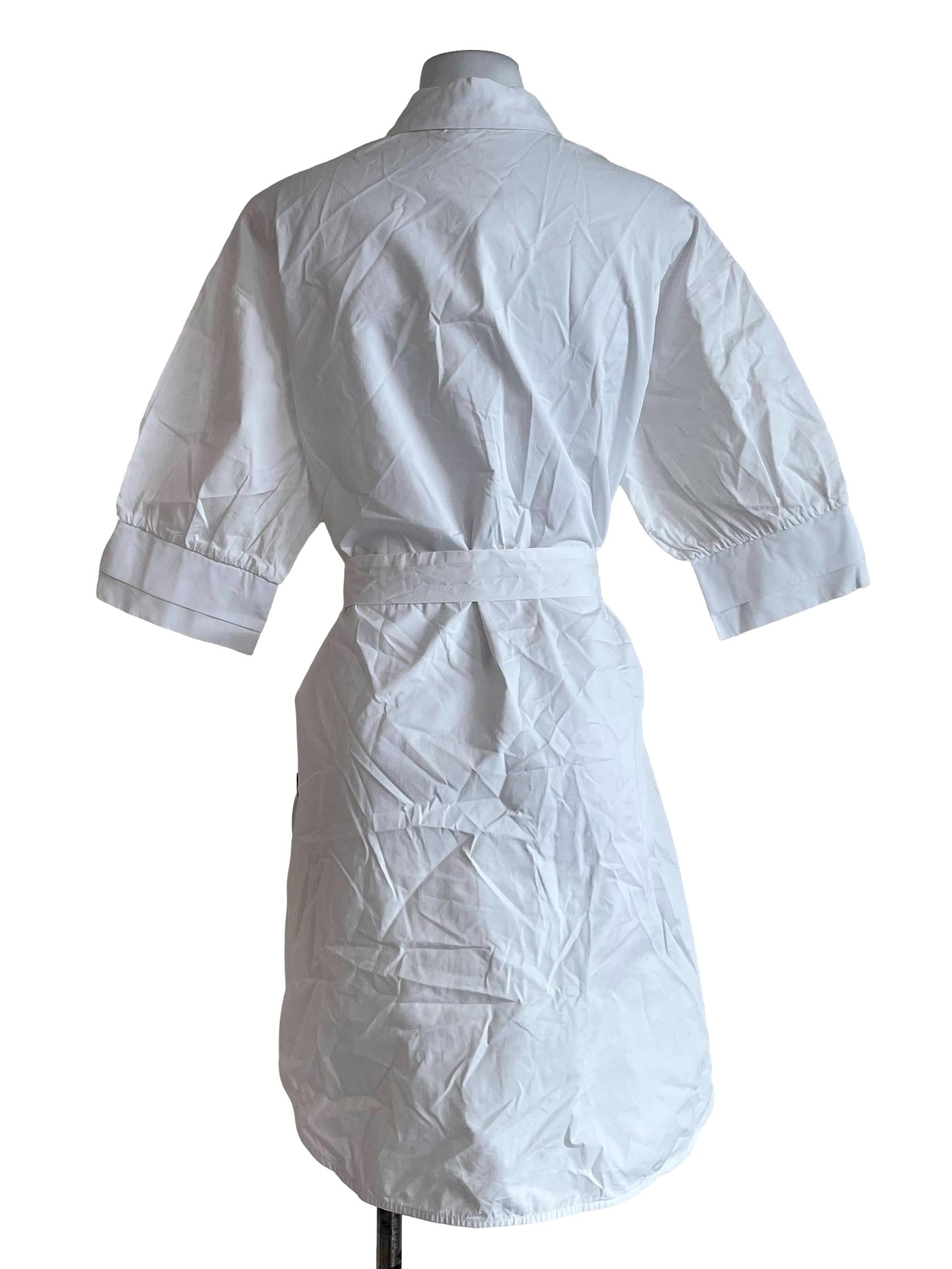 White Plain Collar Dress