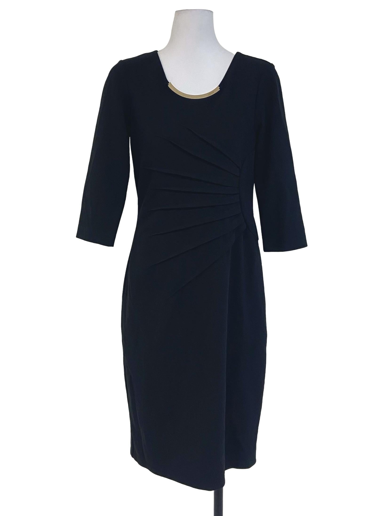 Black Jewel Neck Bodycon Dress