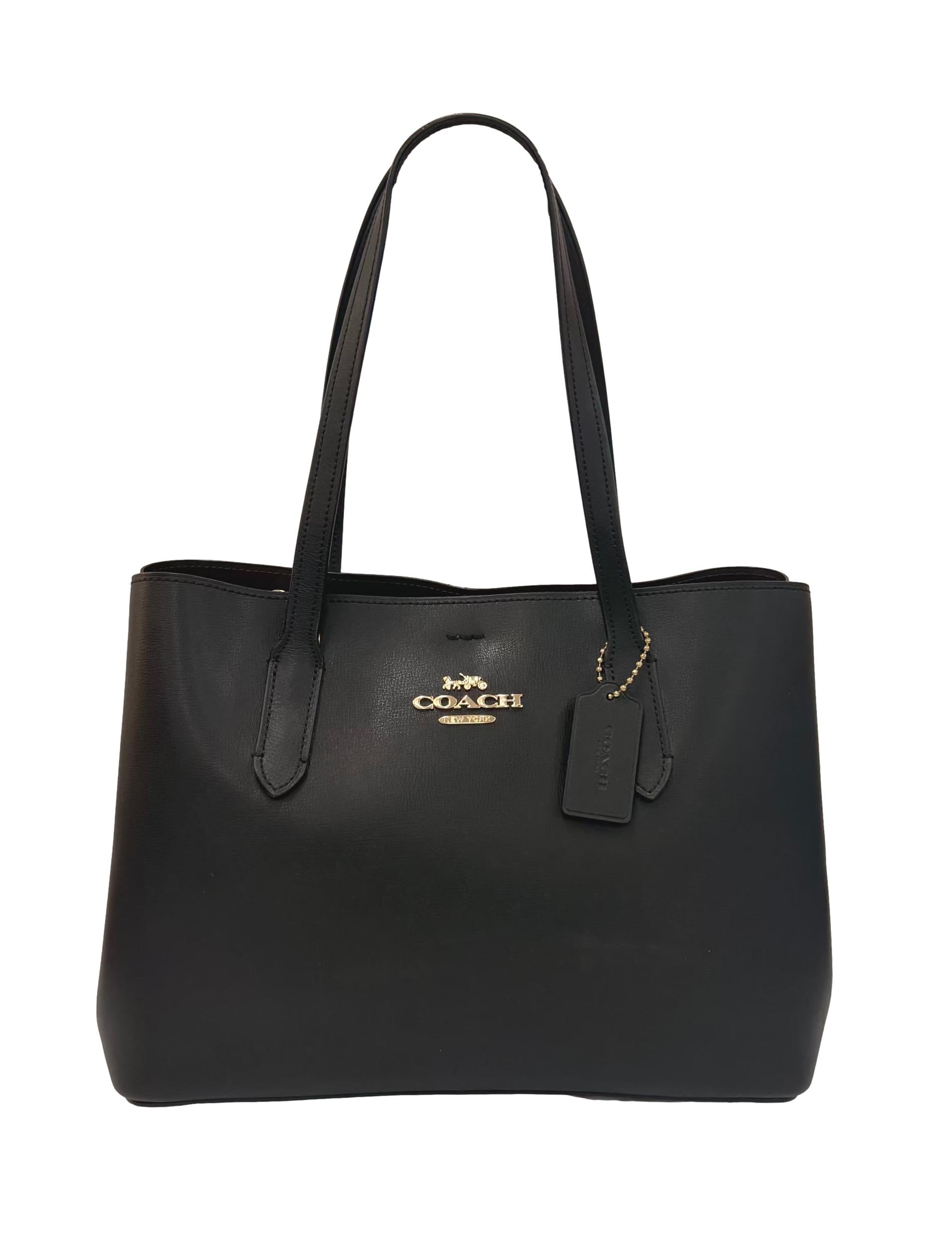 Black Leather Avenue Carryall Tote Bag CSN