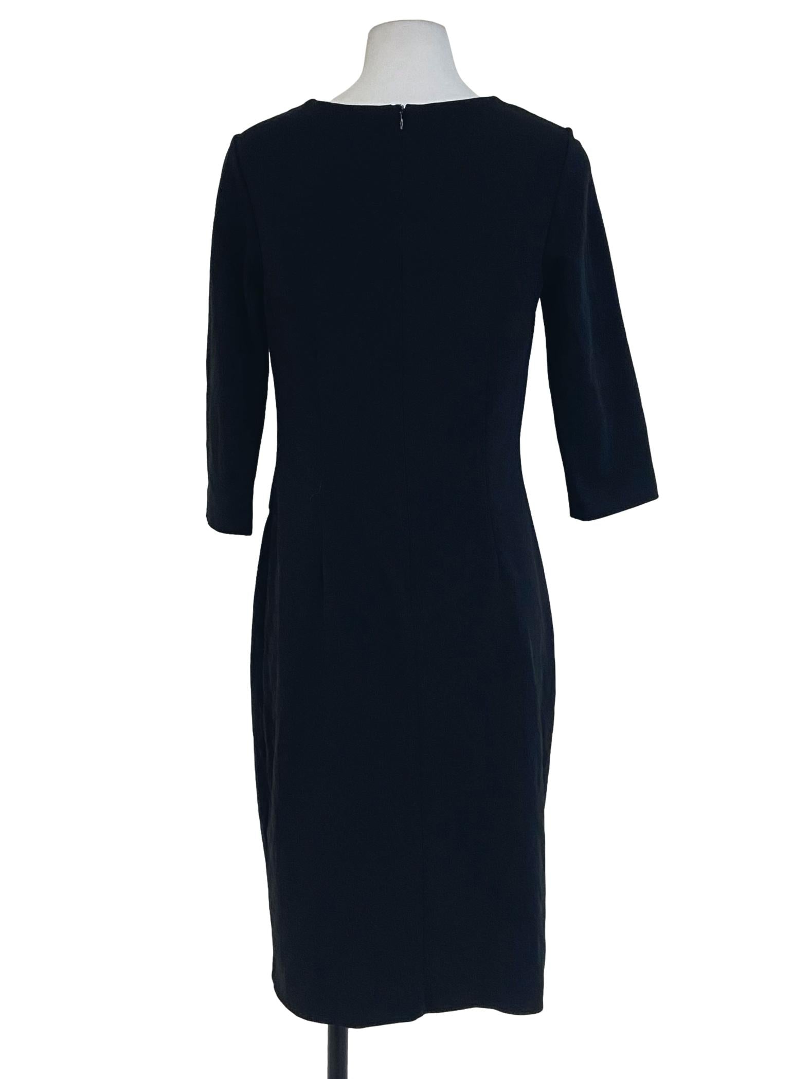 Black Jewel Neck Bodycon Dress