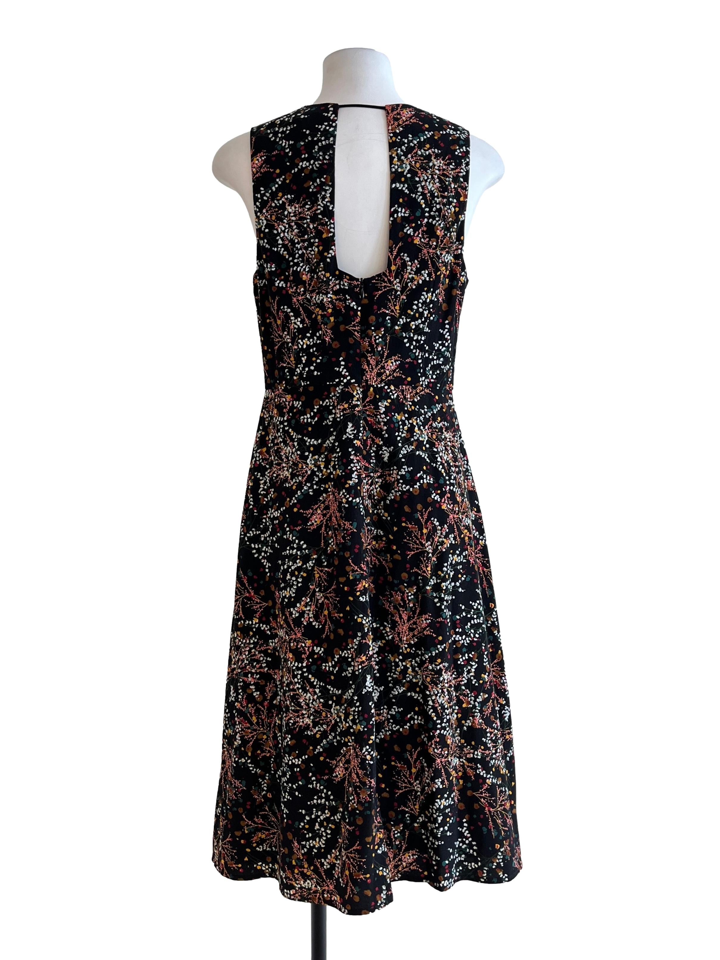 Pitch Black Floral Printed Dress