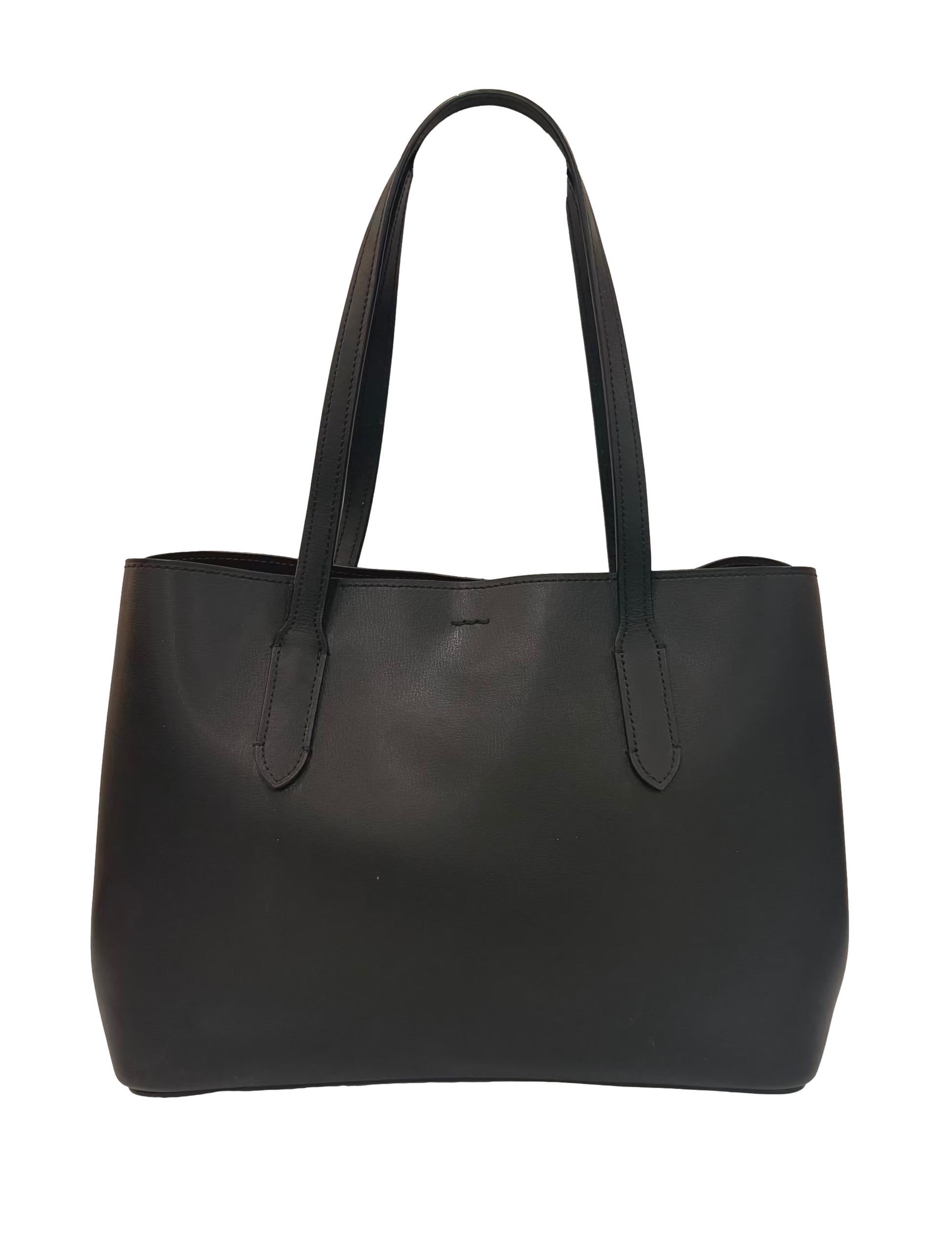 Black Leather Avenue Carryall Tote Bag CSN