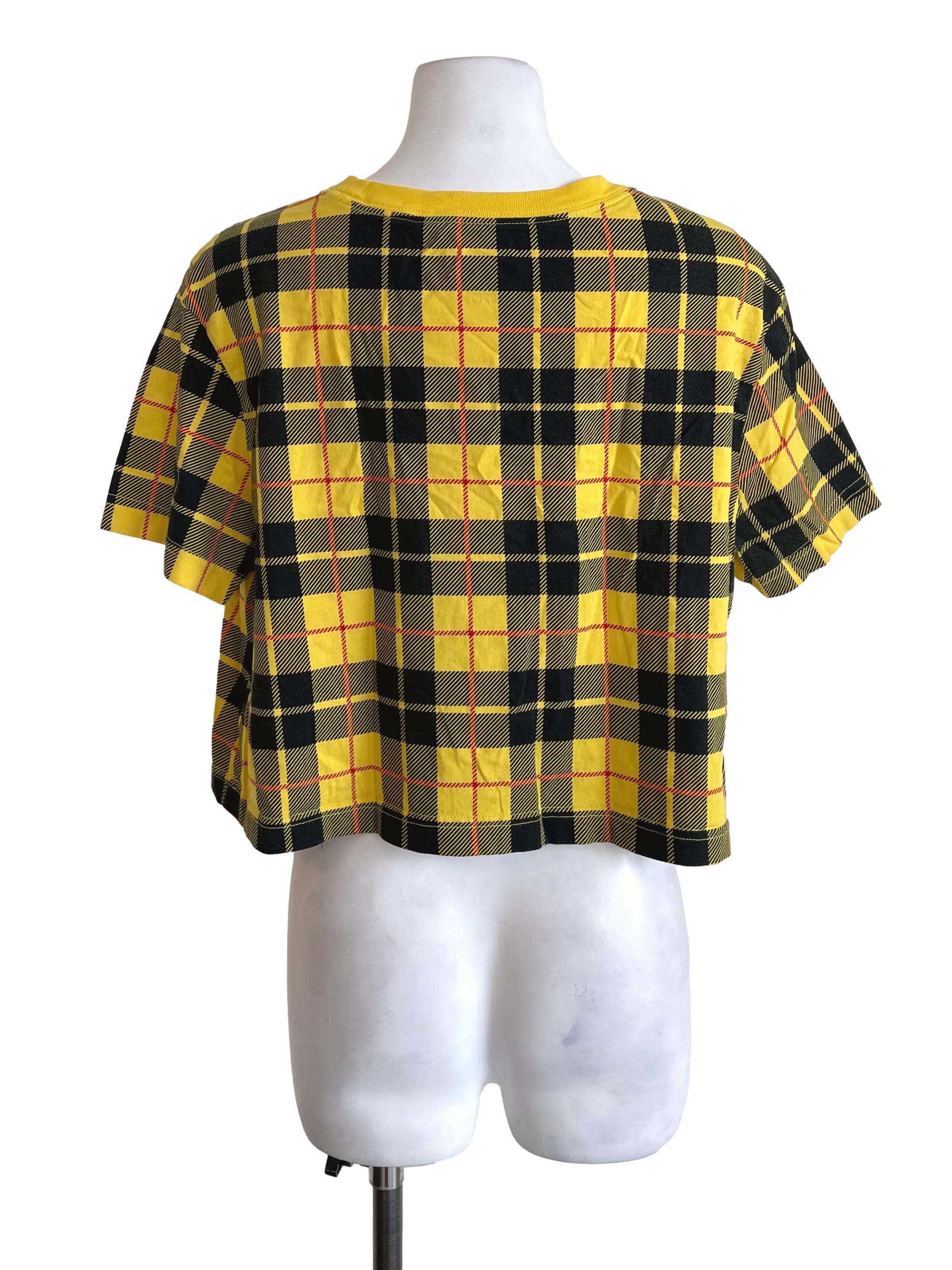 Yellow Tartan Crop Top