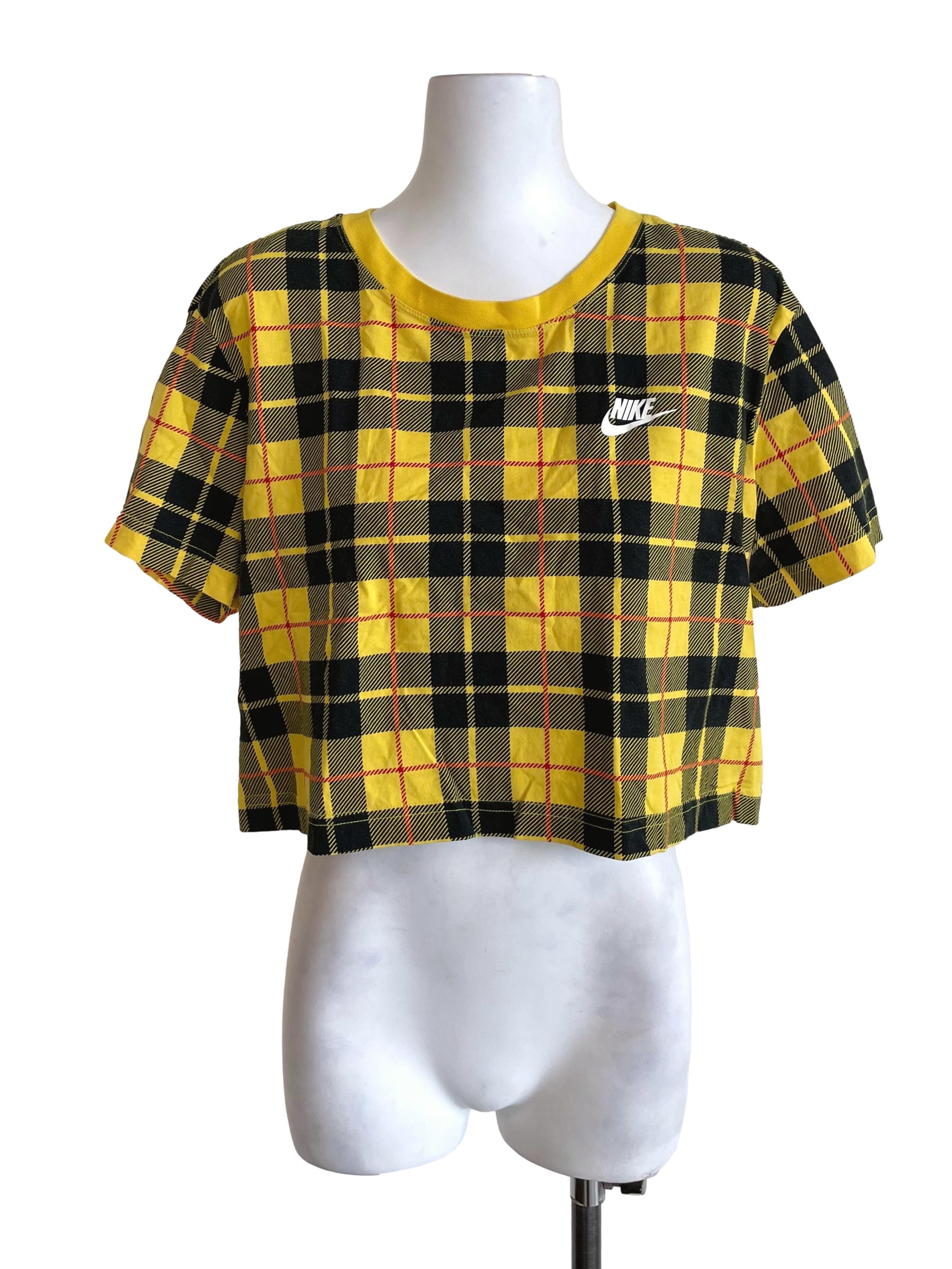 Yellow Tartan Crop Top