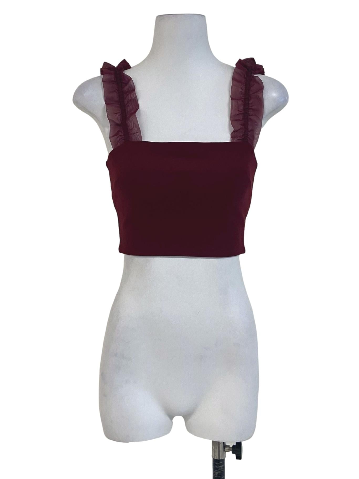 Ruby Red Sleeveless Crop Top