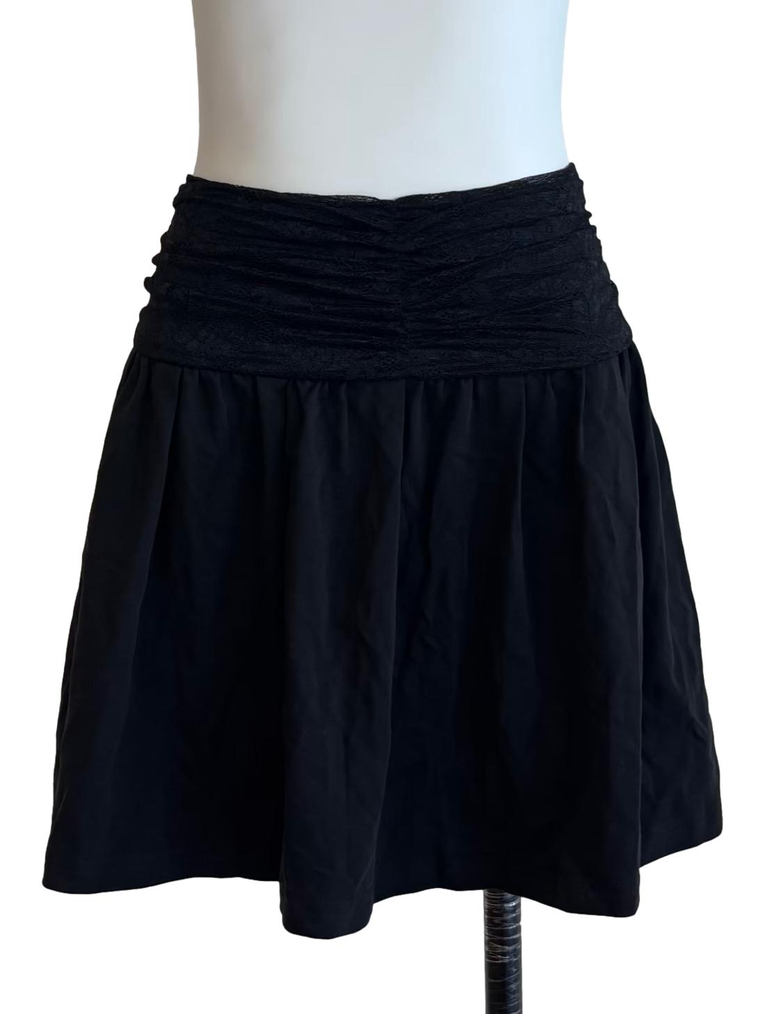 Onyx Black Lace Mini Skirt
