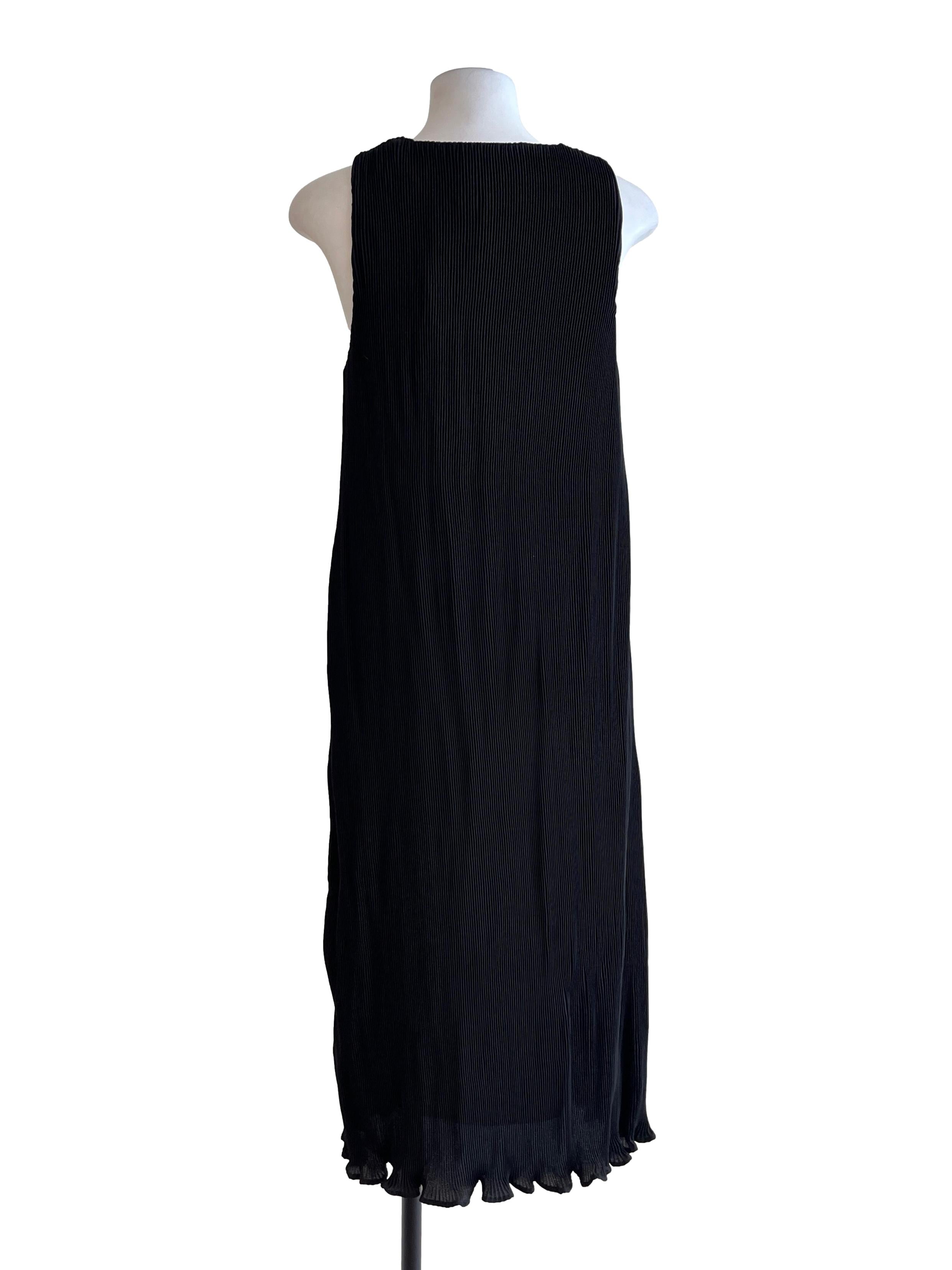 Pitch Black V-Neck Sleeveless Dress