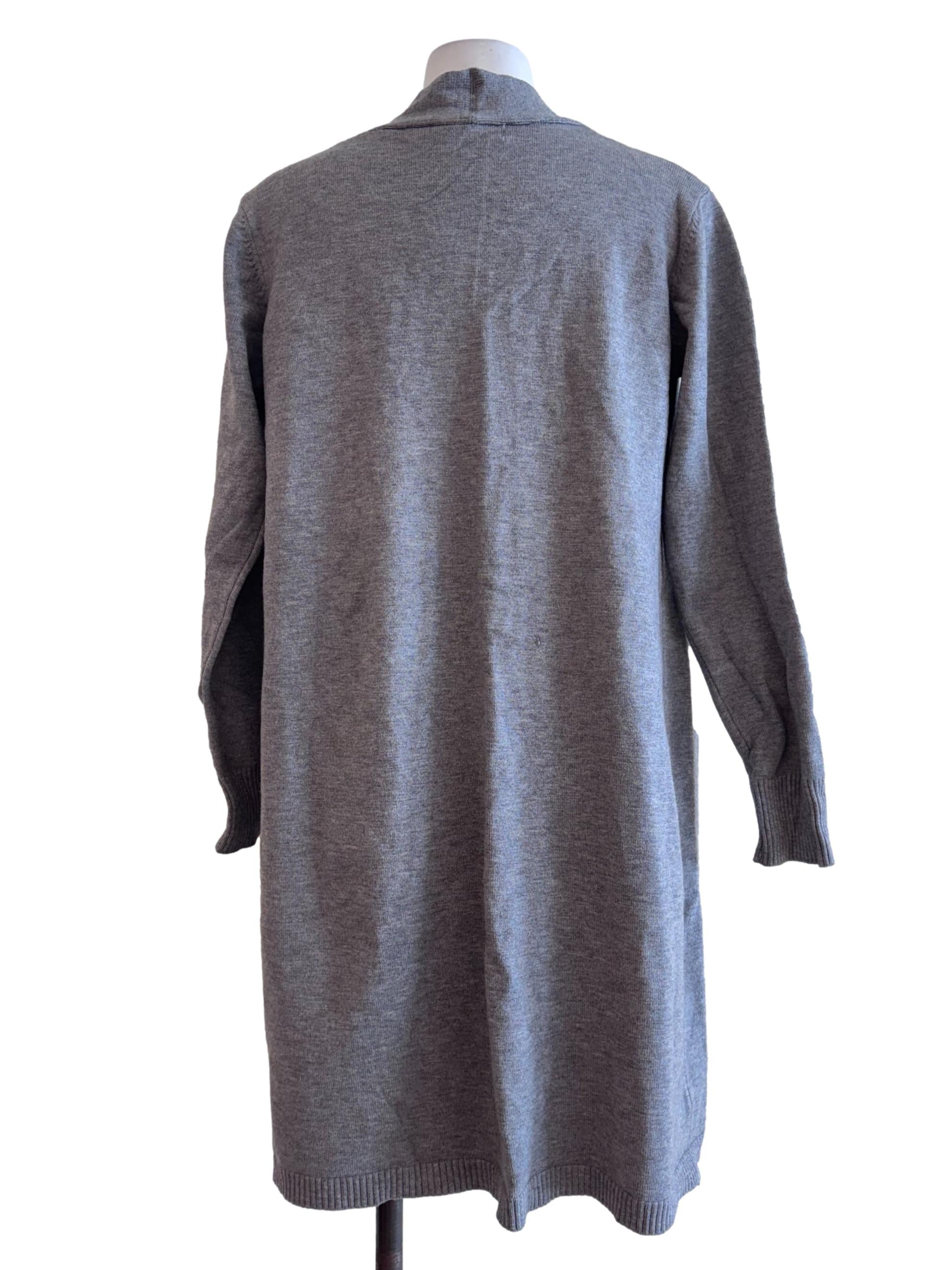 Grey Long Sleeve Knit Cardigan