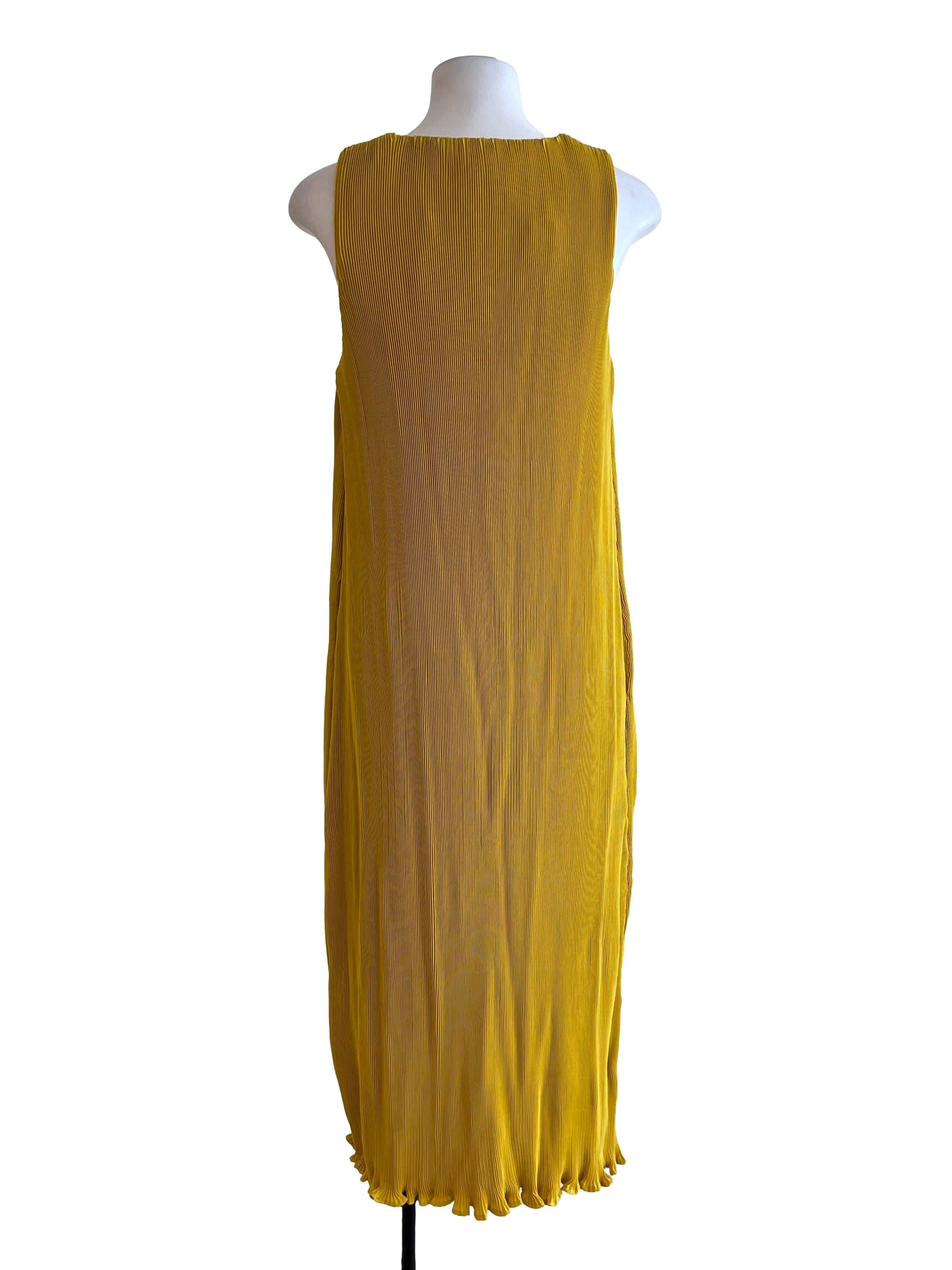 Pineapple Yellow V-Neck Sleeveless Dress