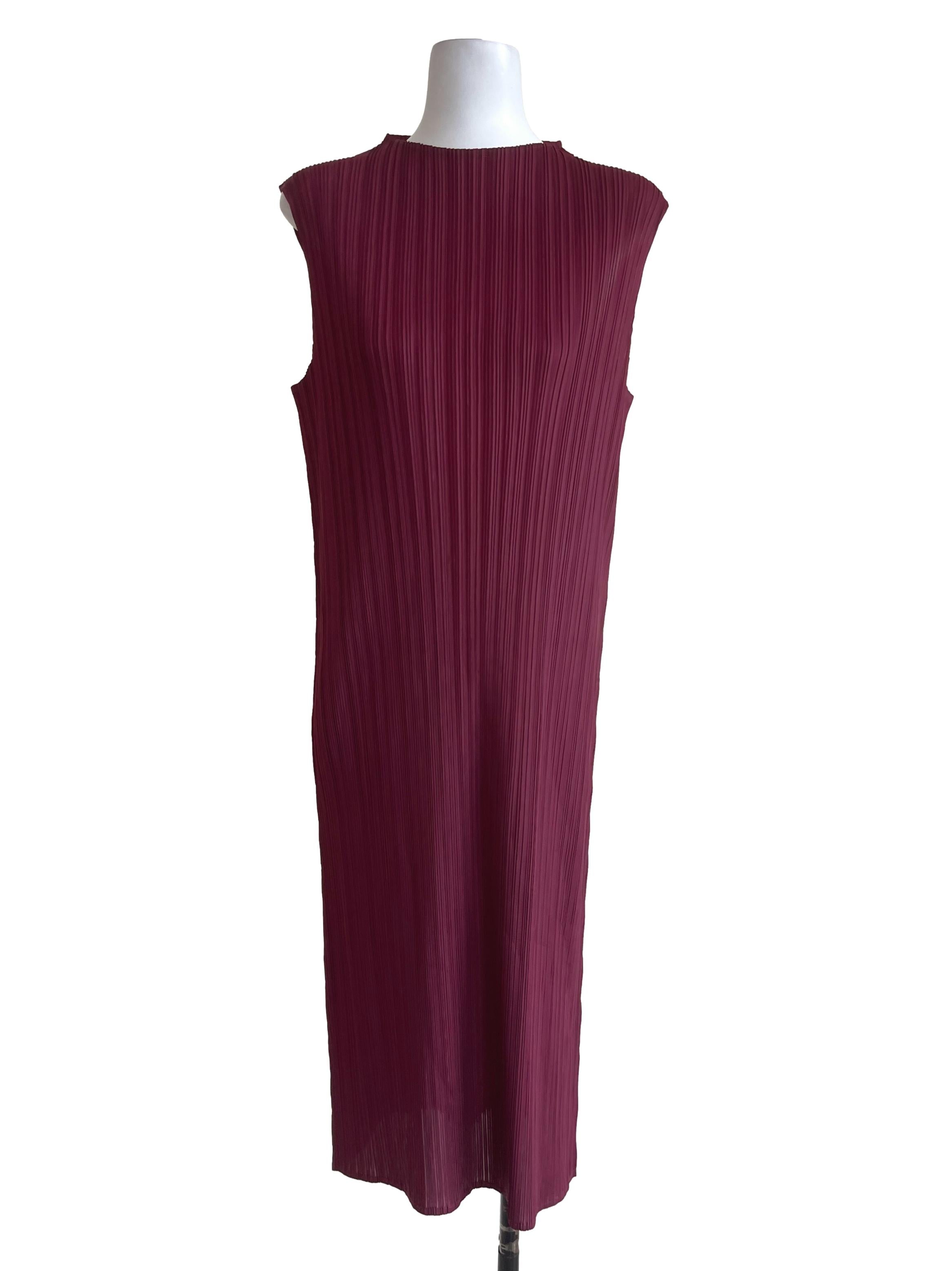 Maroon Pleated Dress
