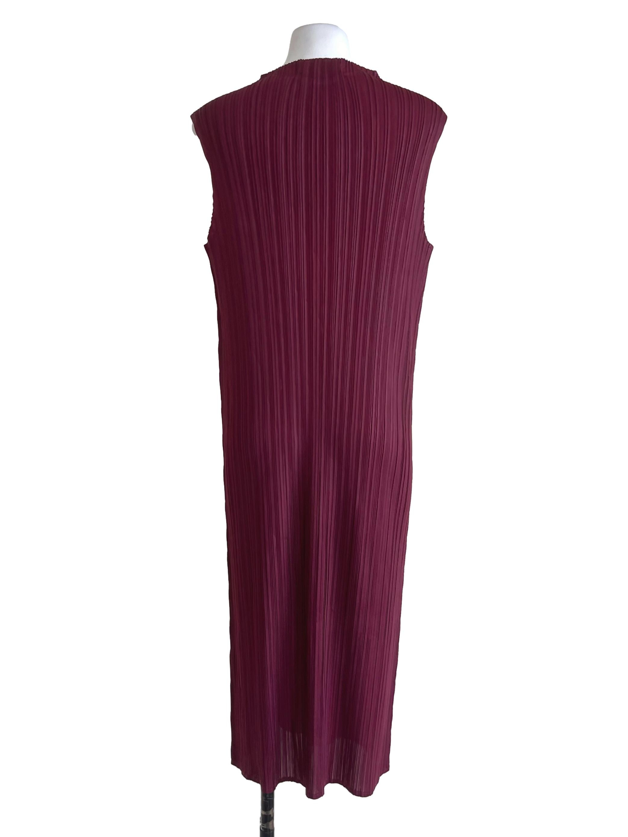 Maroon Pleated Dress
