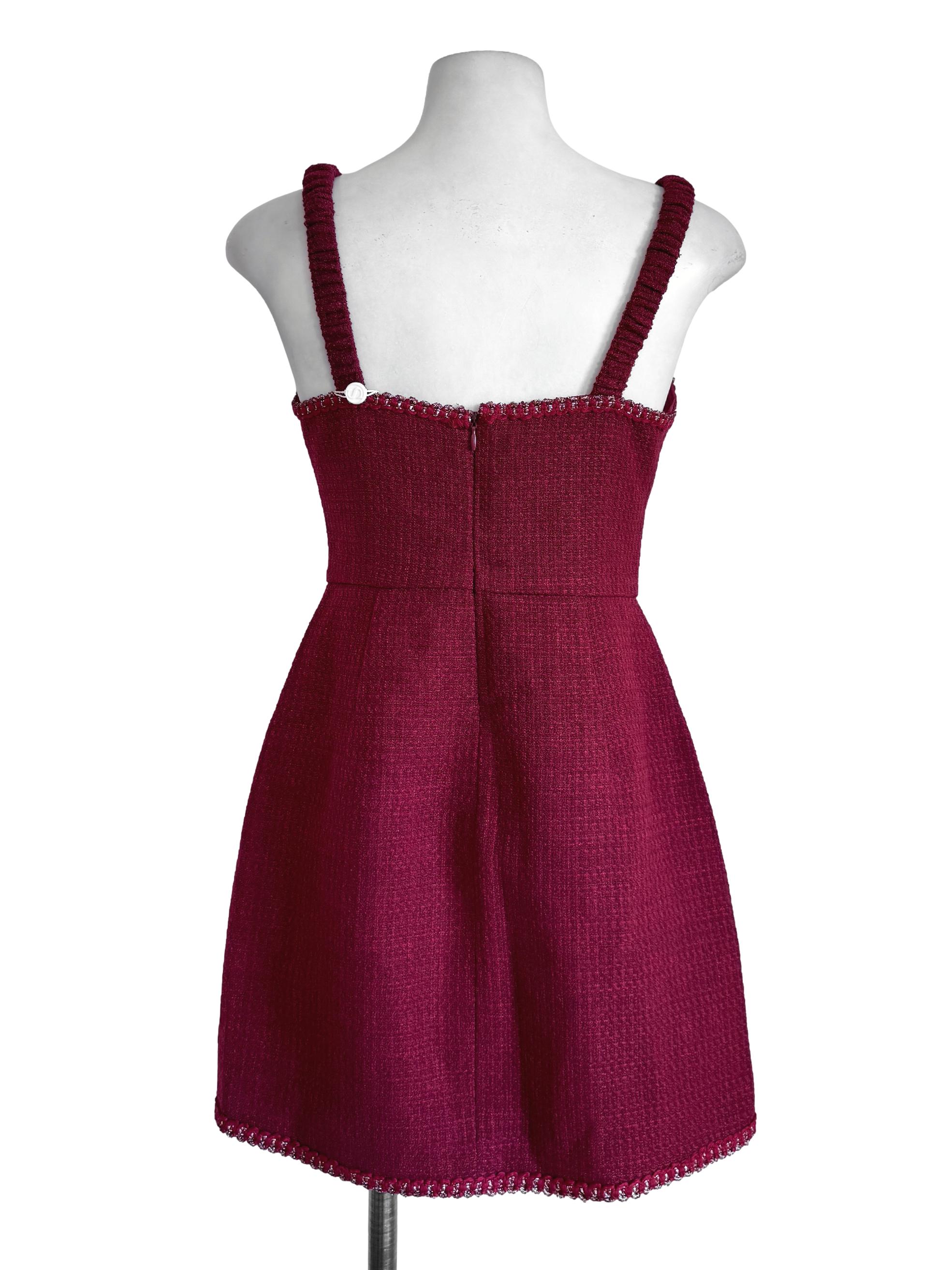 Red Tweed Textured Rompers