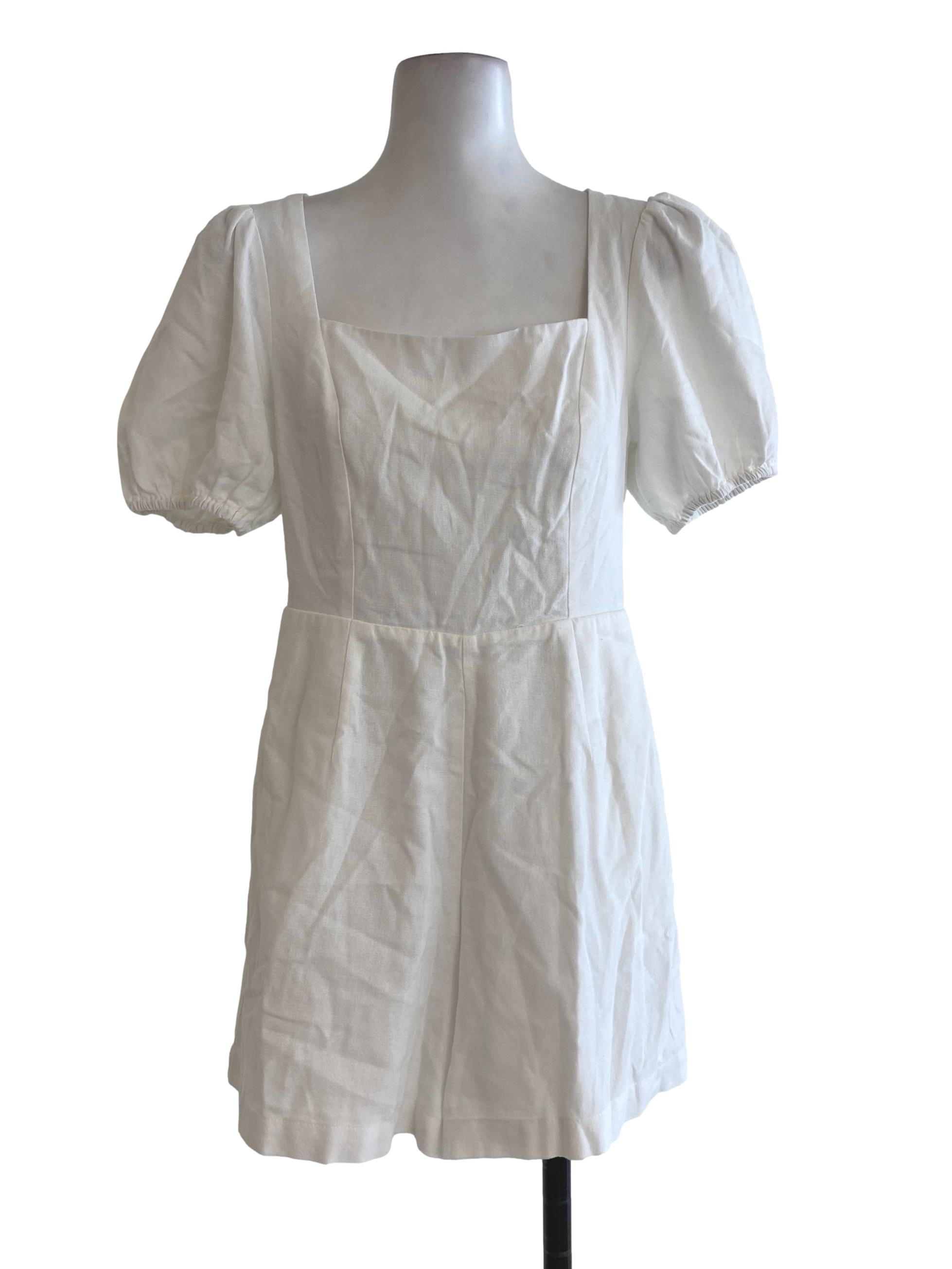 White Square Neck Rompers