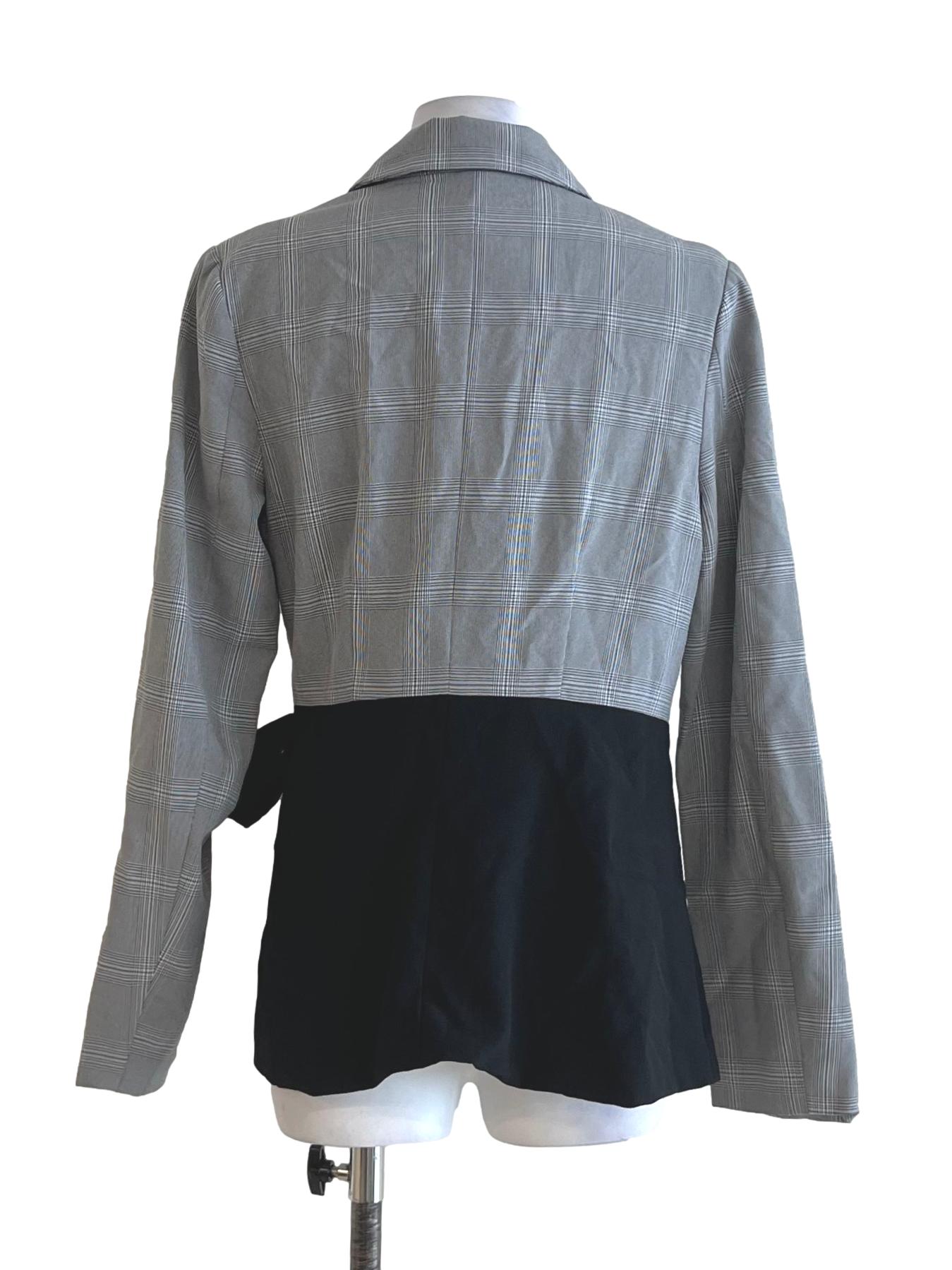 Black Tartan Double-Breasted Blazer