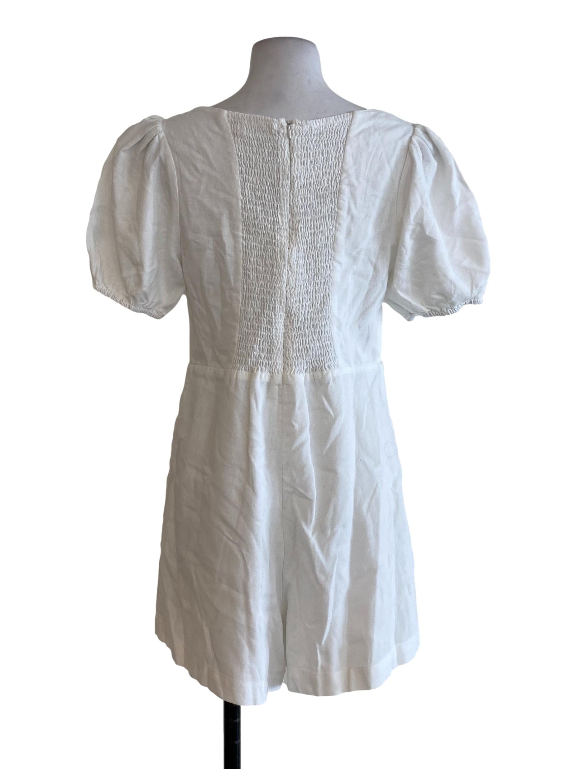 White Square Neck Rompers