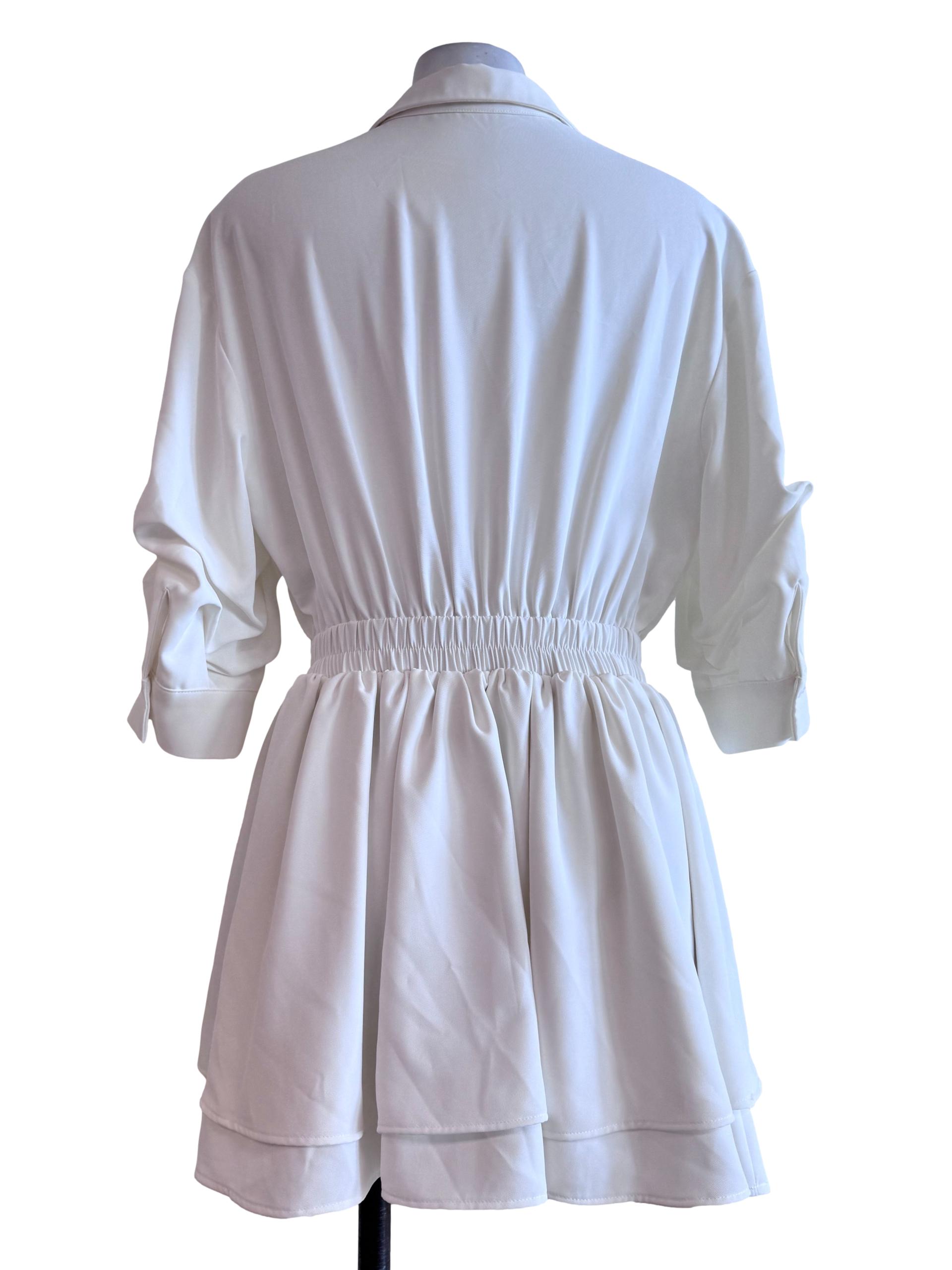 Daisy White Collar Shirt Dress