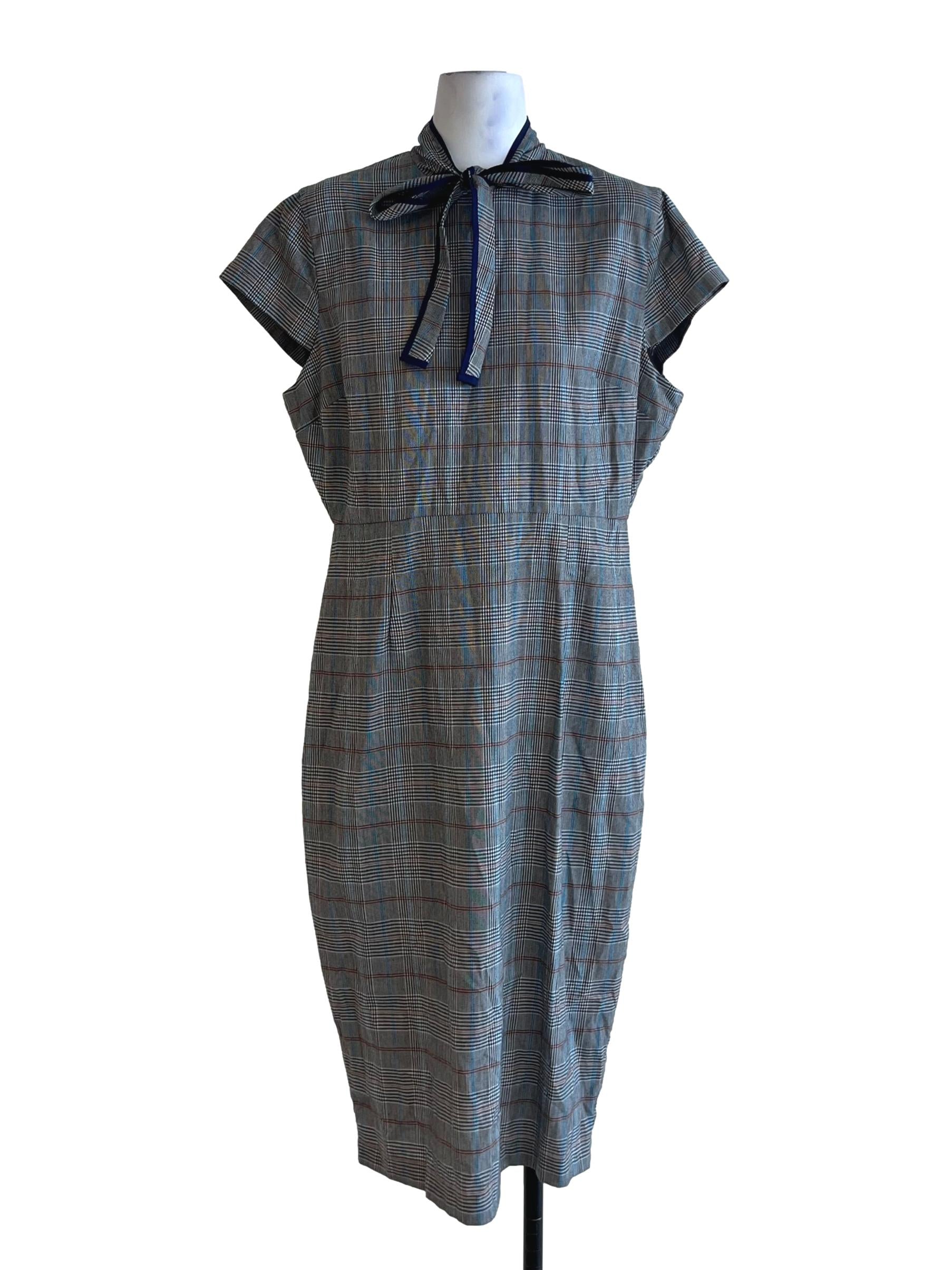 Black Tartan Empire Dress