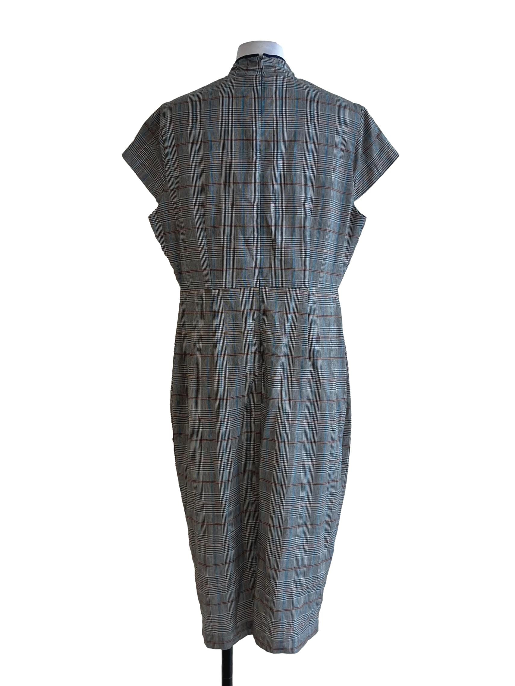 Black Tartan Empire Dress