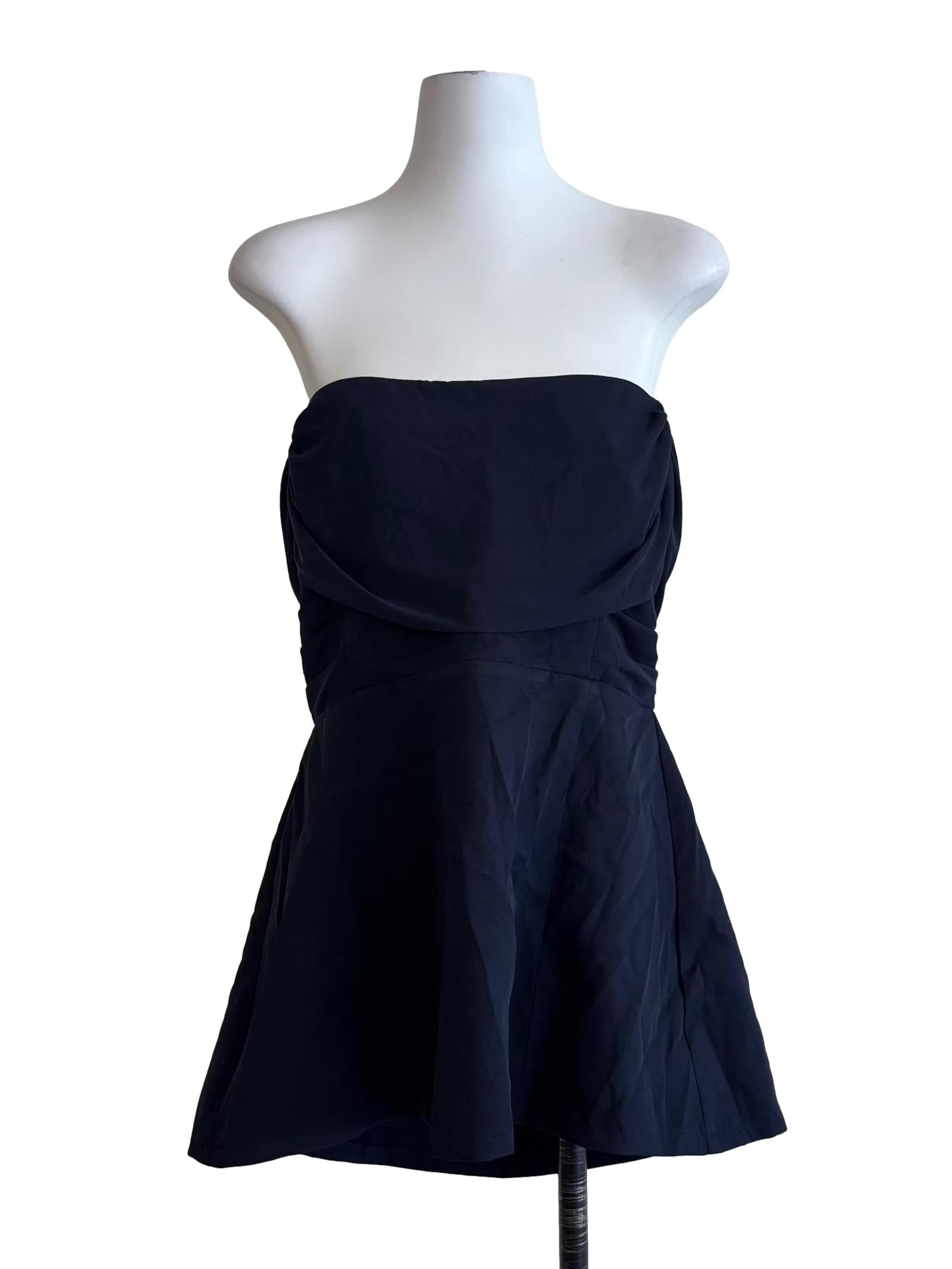 Midnight Blue Off Shoulder A-Line Dress