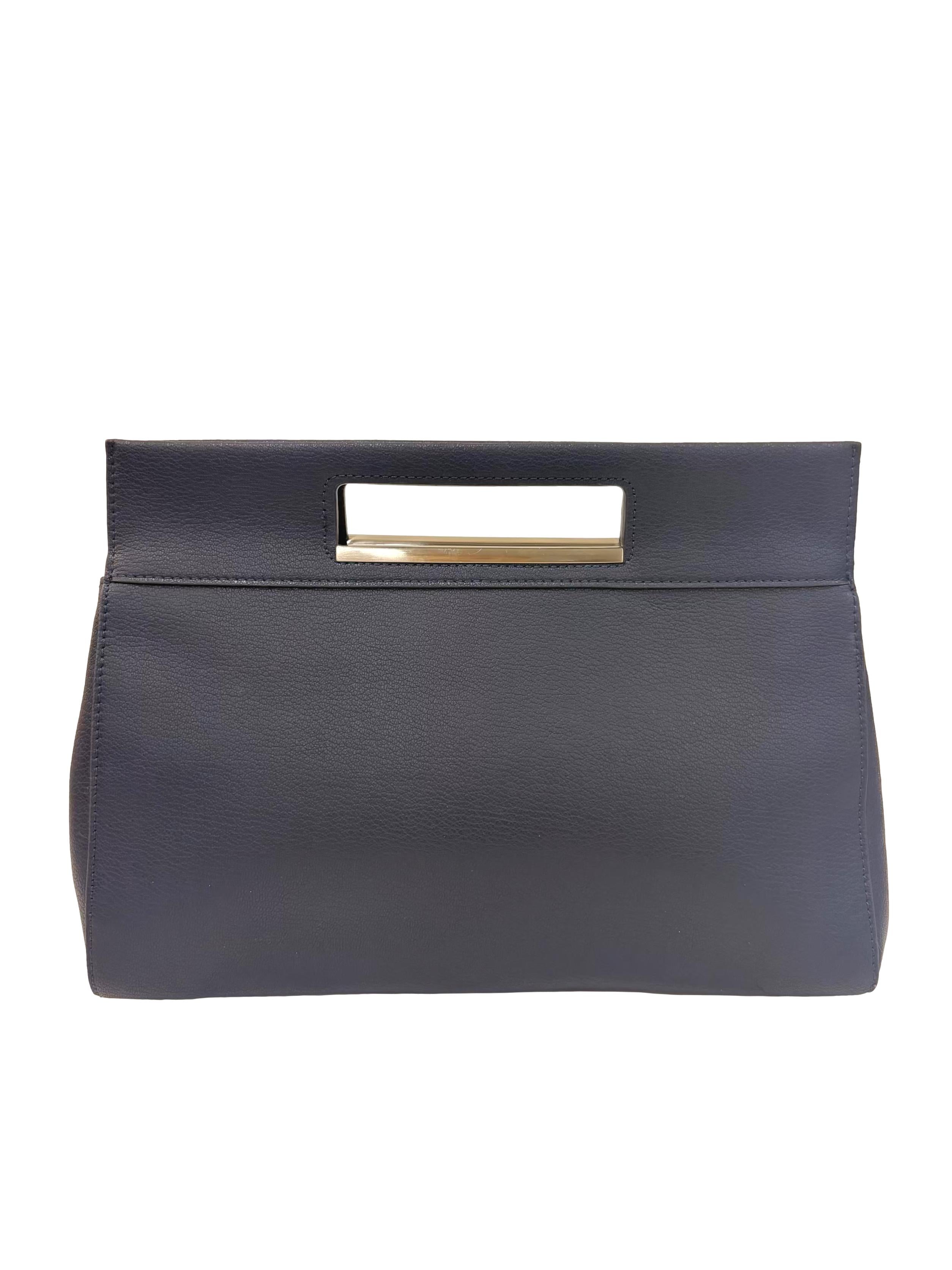 Blue Leather The Essential Tent Clutch Bag CSN
