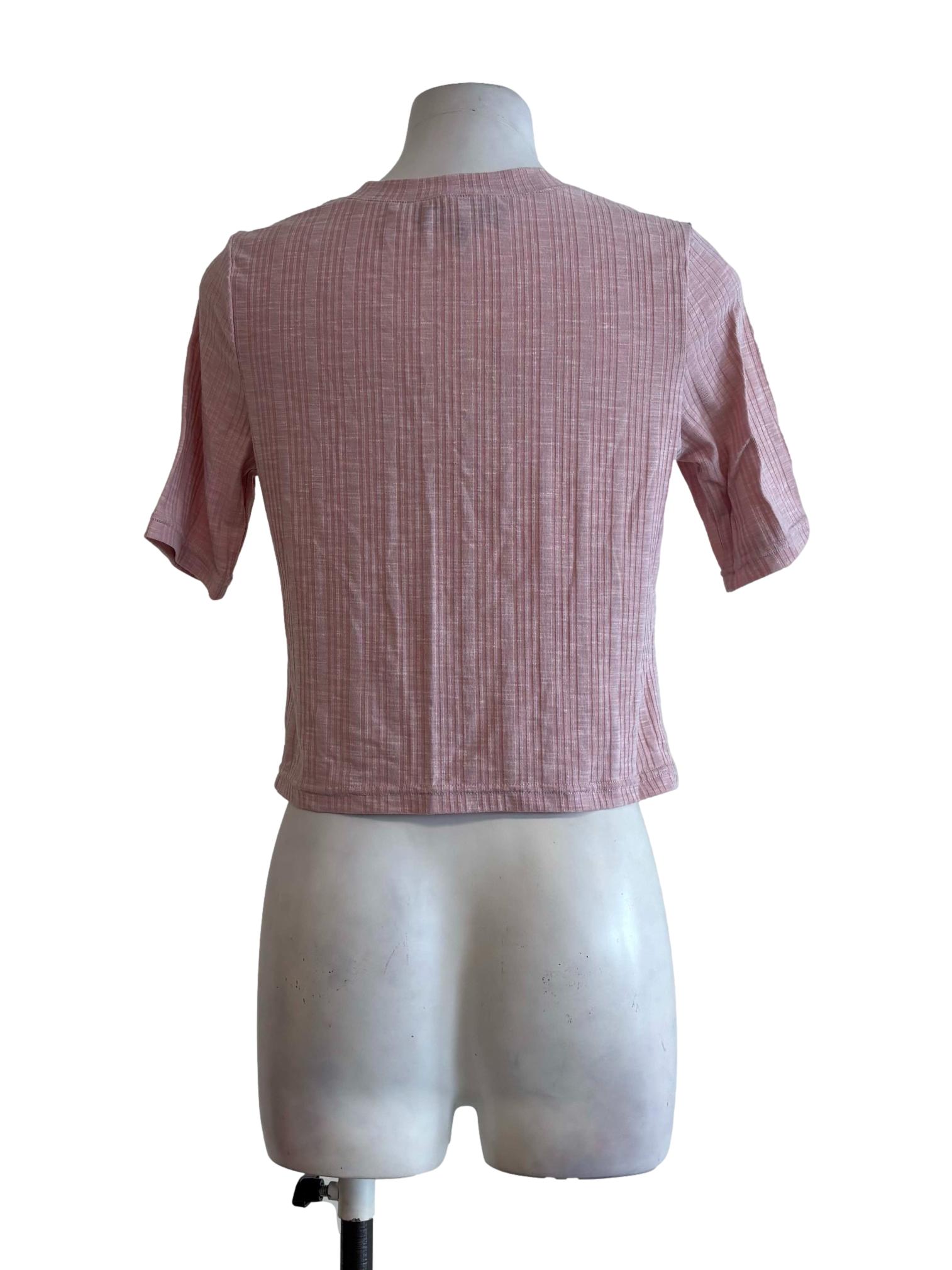Baby Pink Short Sleeve Fitted Top