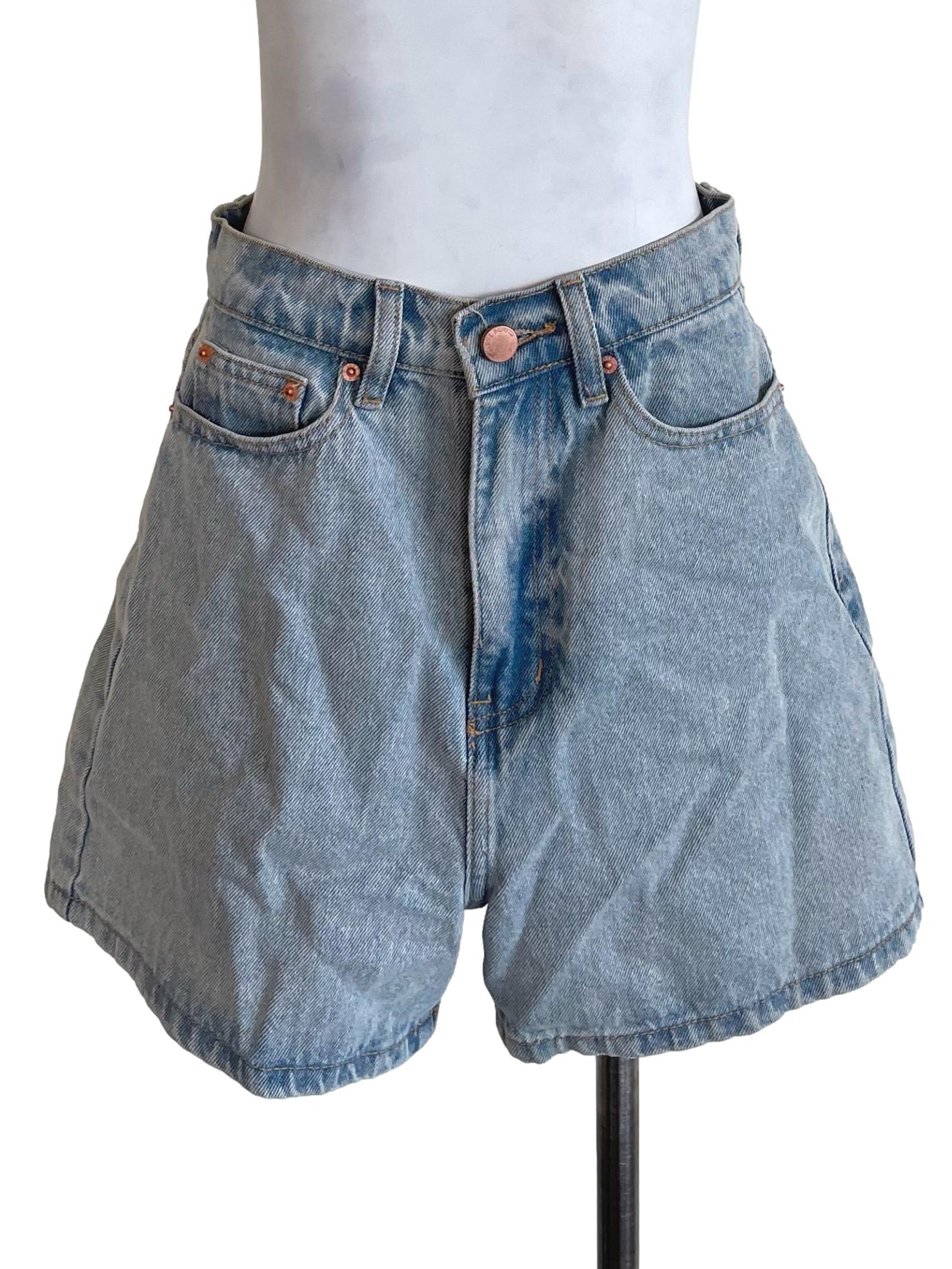 Ash Blue Washed Jean Shorts