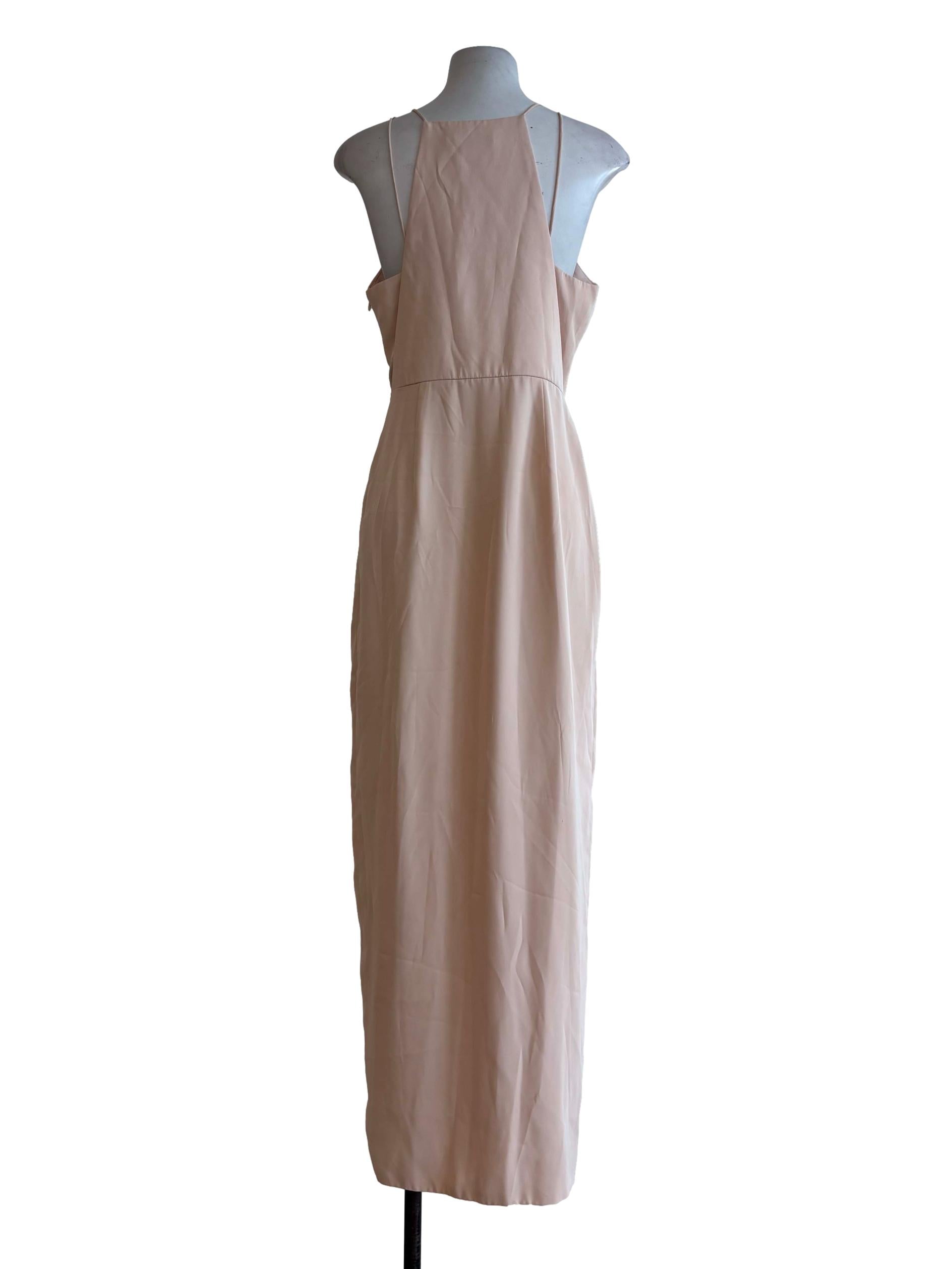 Peach Apron Neck Slip Dress