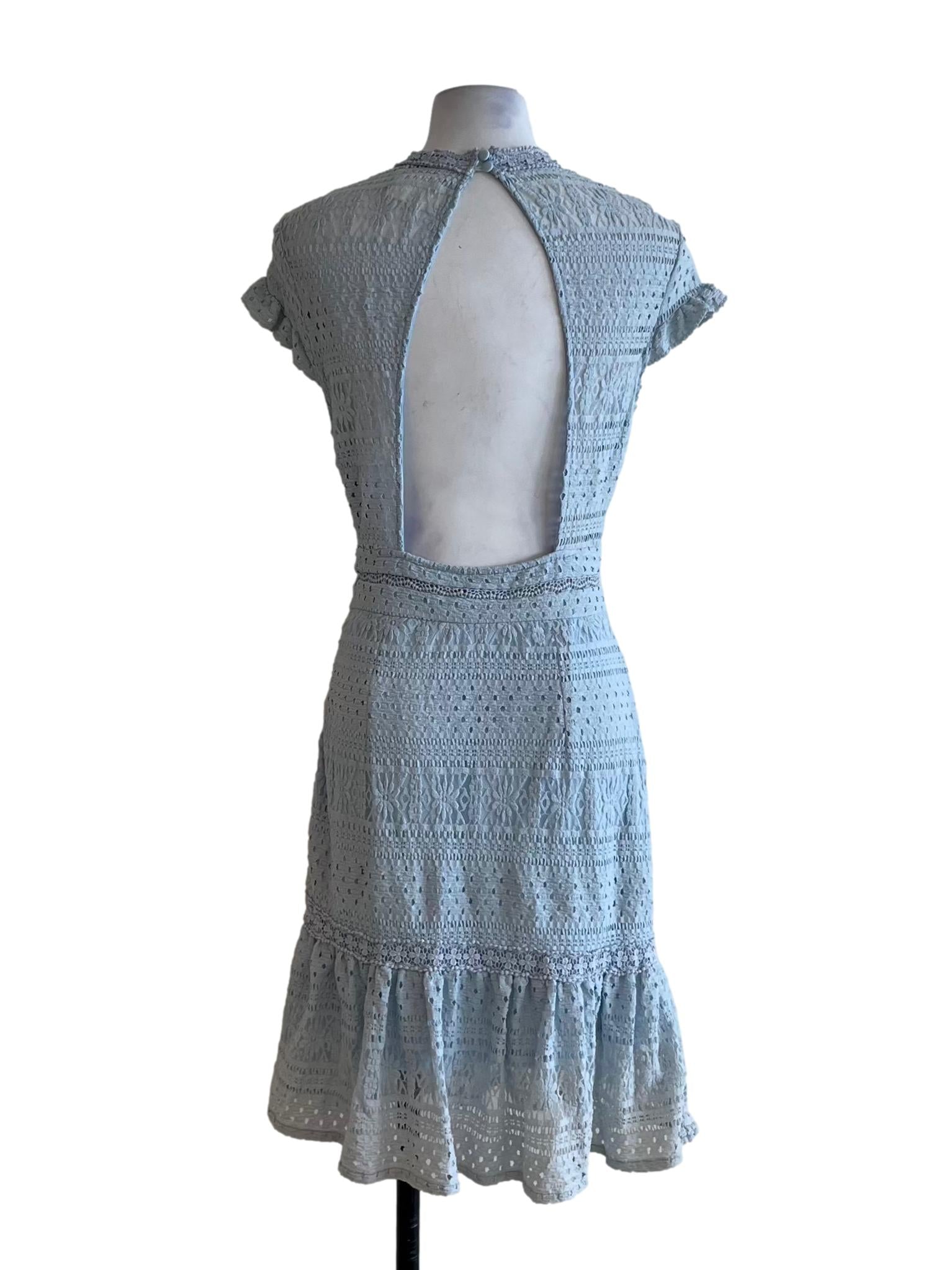 Sky Blue Lace Empire Dress