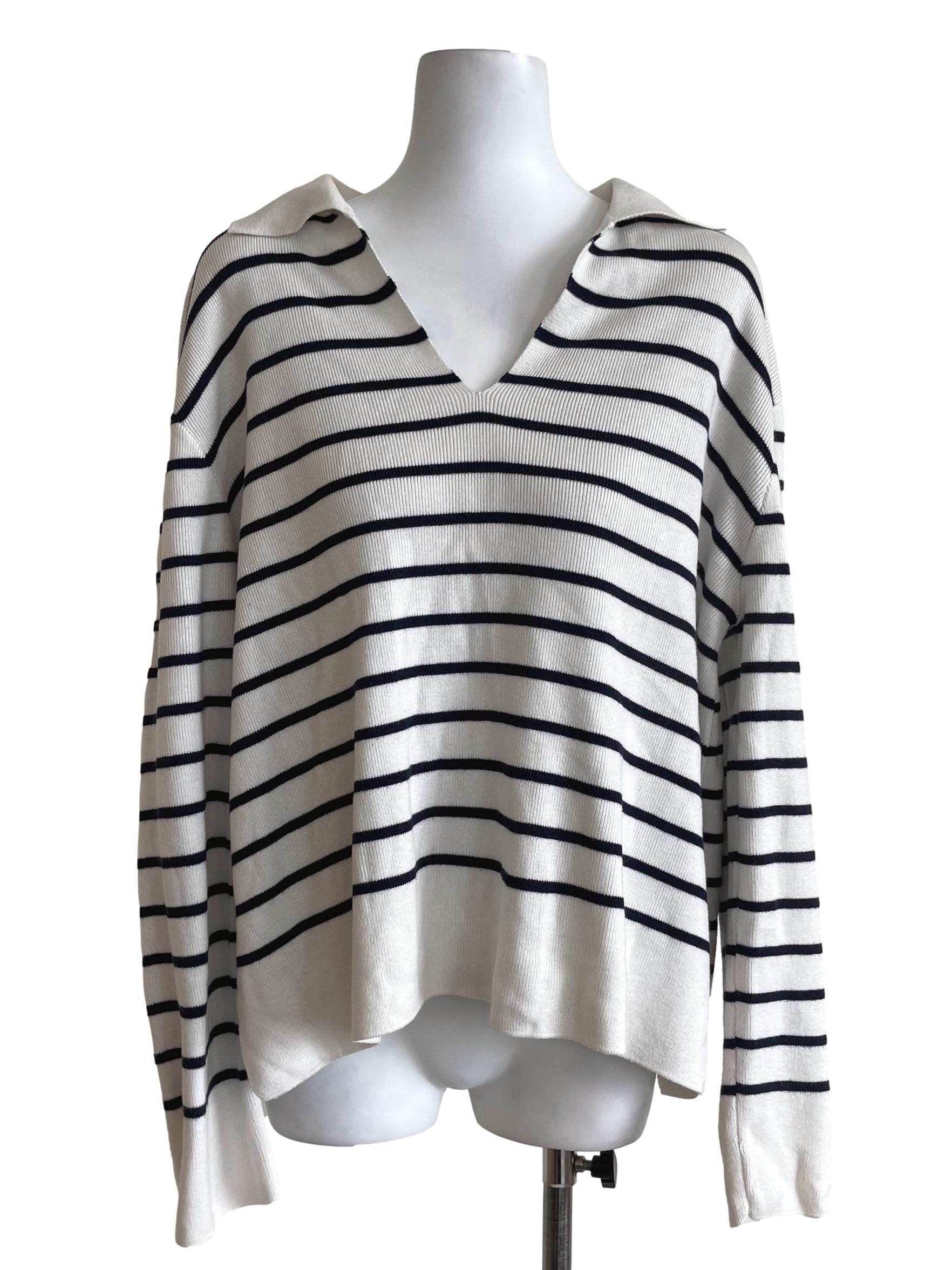 Black & White Stripes Baggy Top