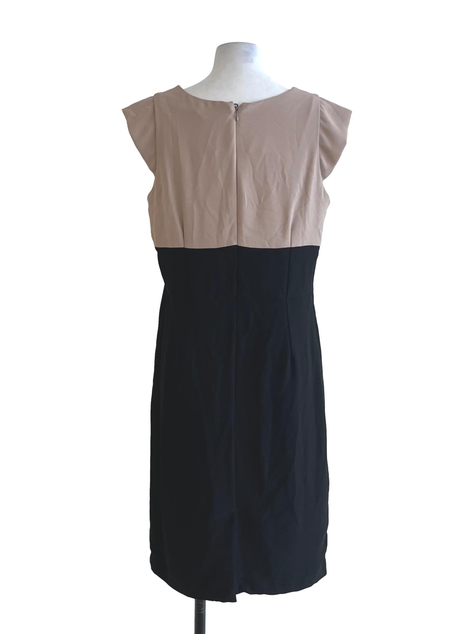 Beige Jewel Neckline Empire Dress