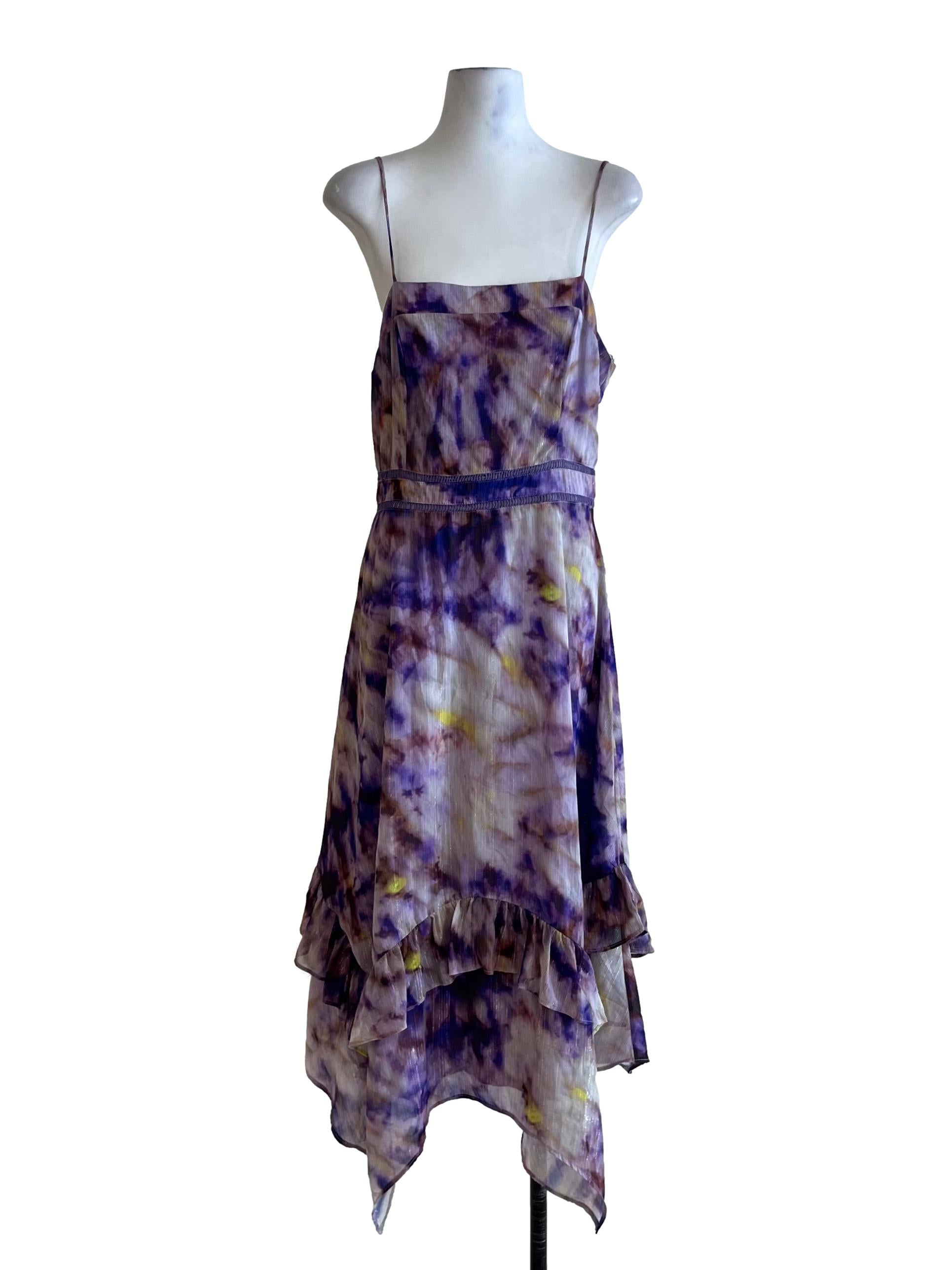 Purple Spaghetti Strap A-Line Dress