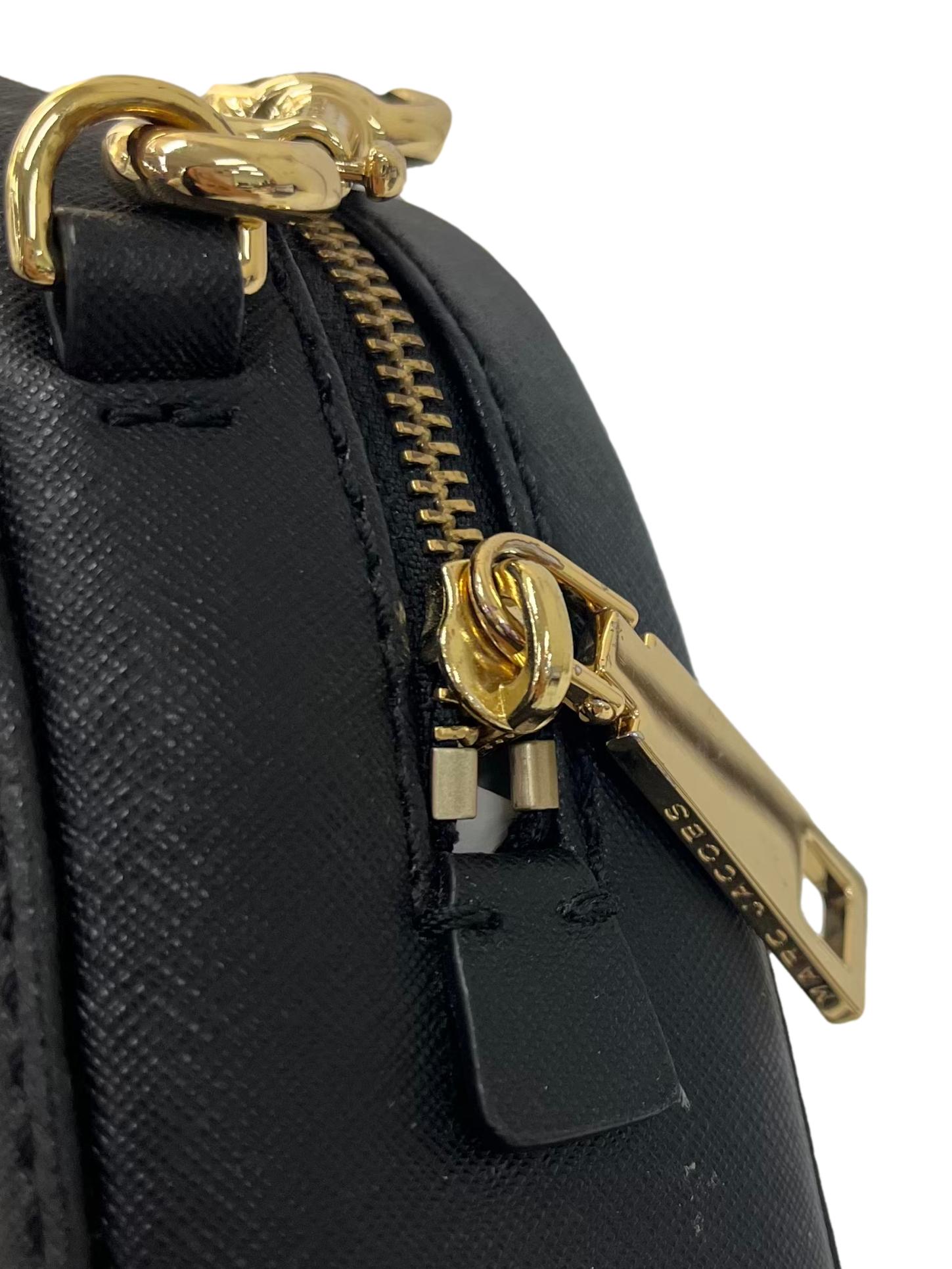 Black Playback Dome Leather Crossbody Bag