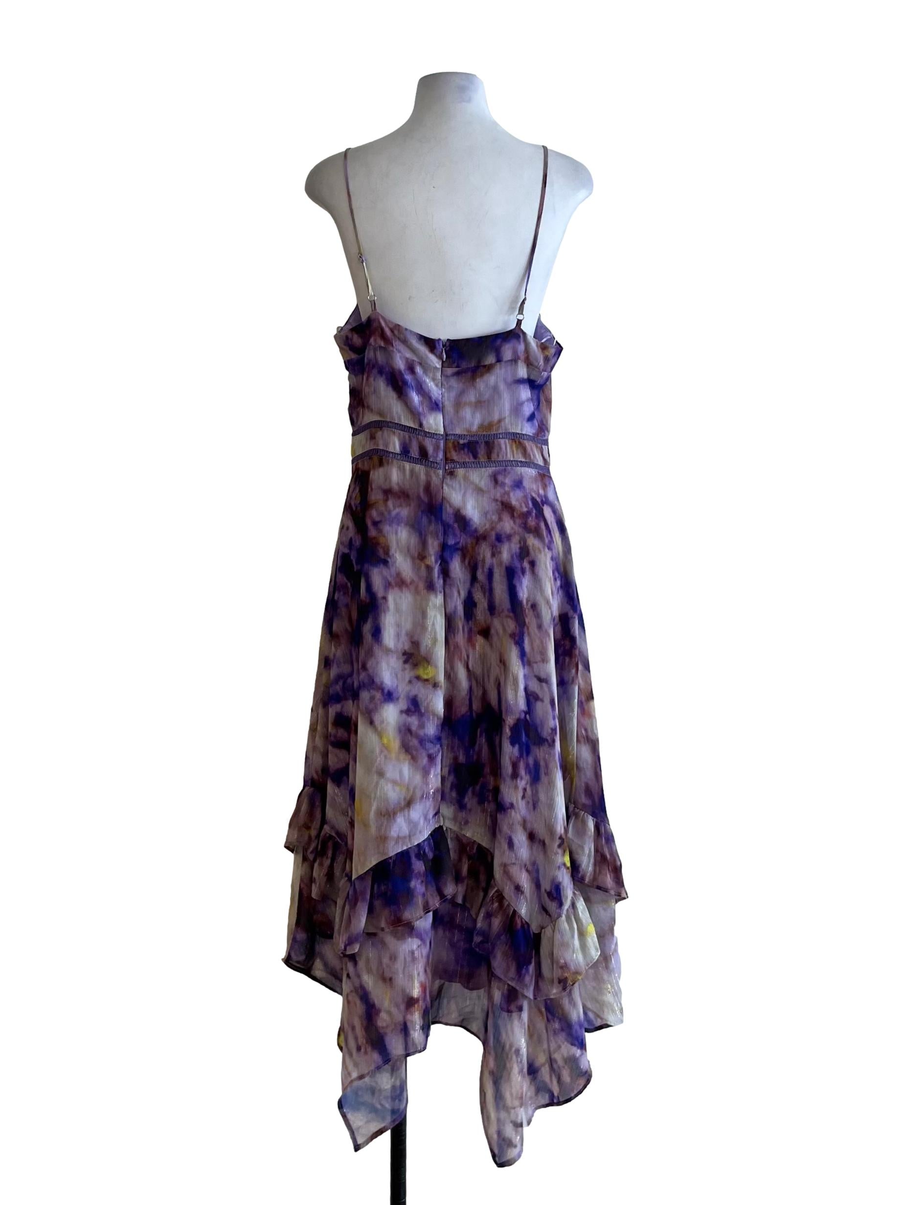 Purple Spaghetti Strap A-Line Dress