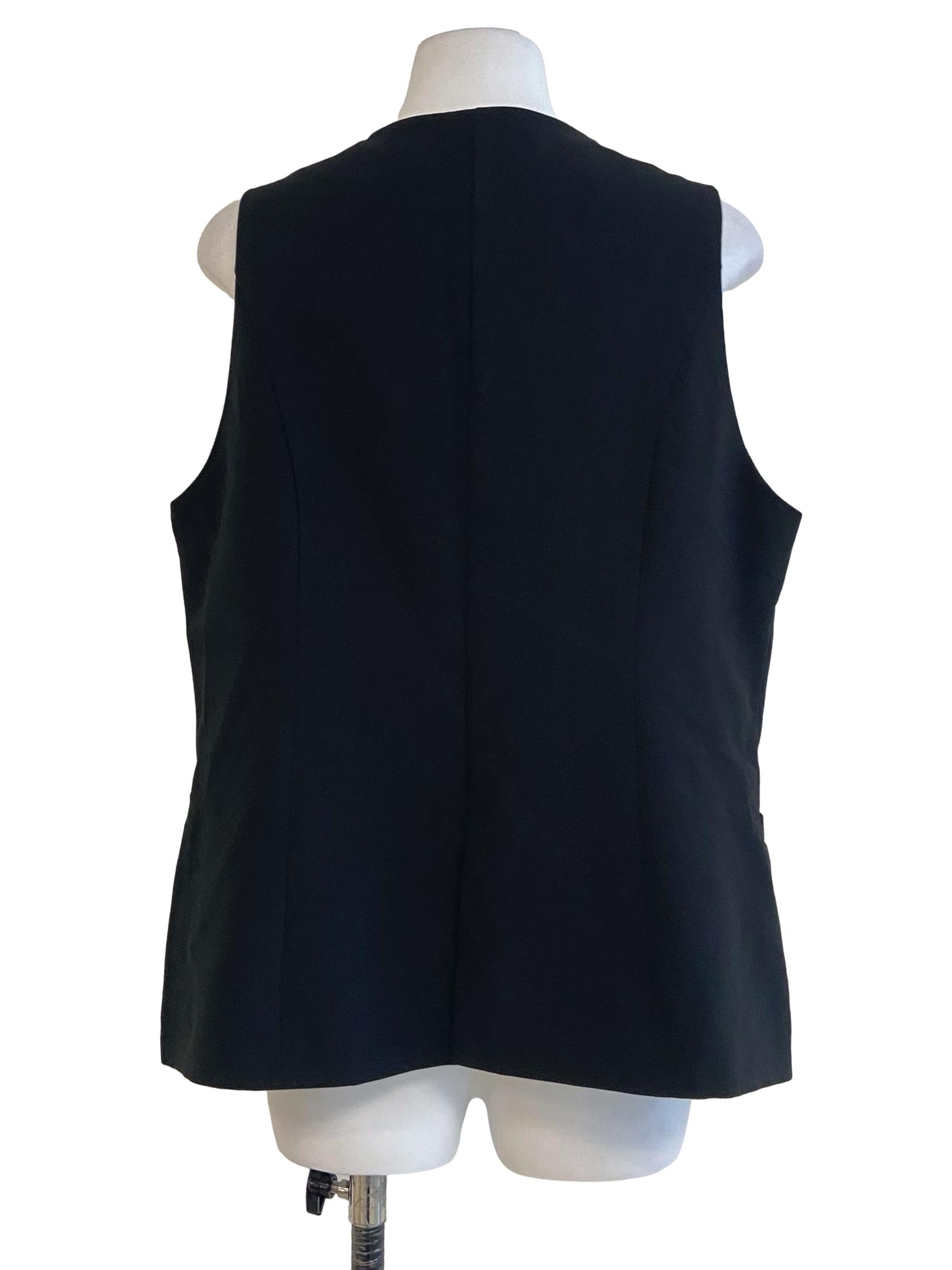 Black Button Down Slit Vest
