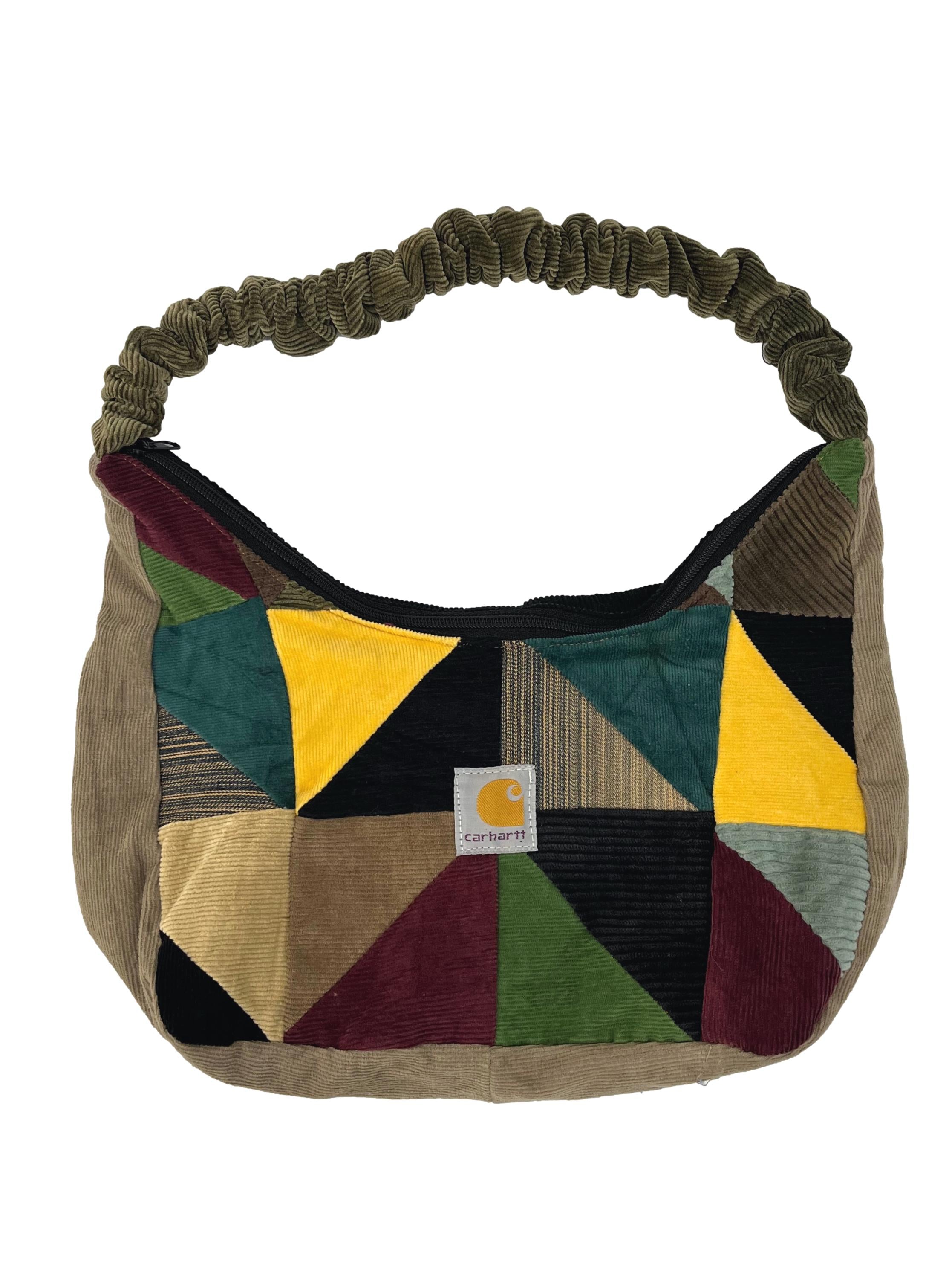Mulberry And Yellow Corduroy Reworked Shoulder Bag