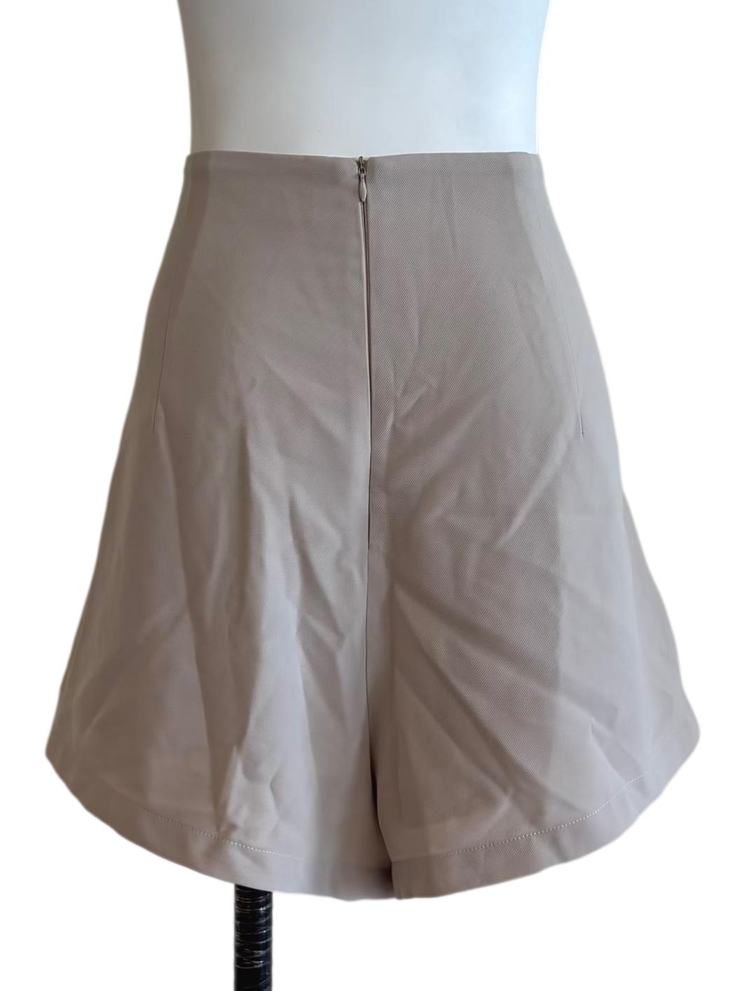 Sand Beige Pleated Shorts