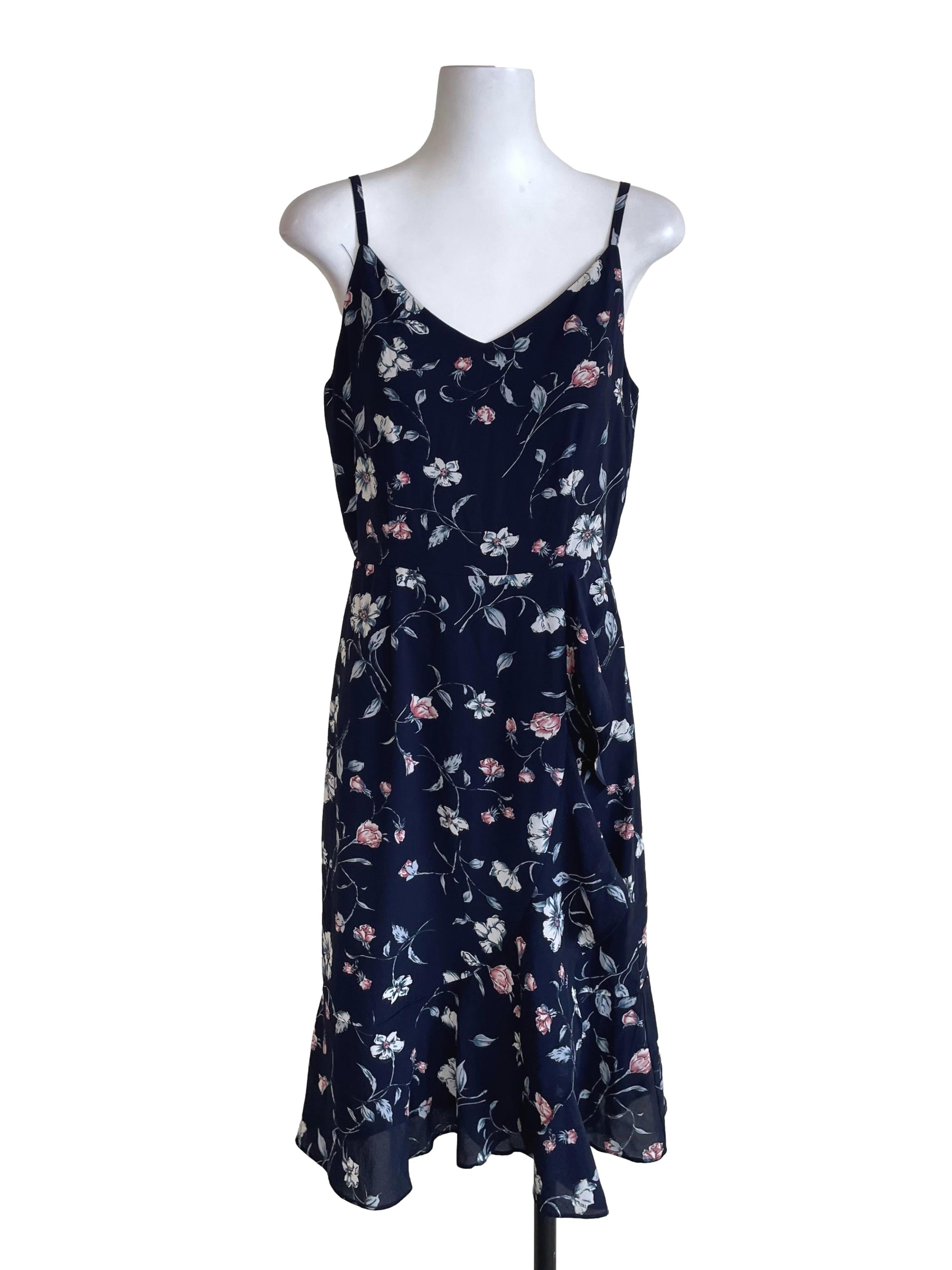 Dark Navy Floral Petite Cami Dress