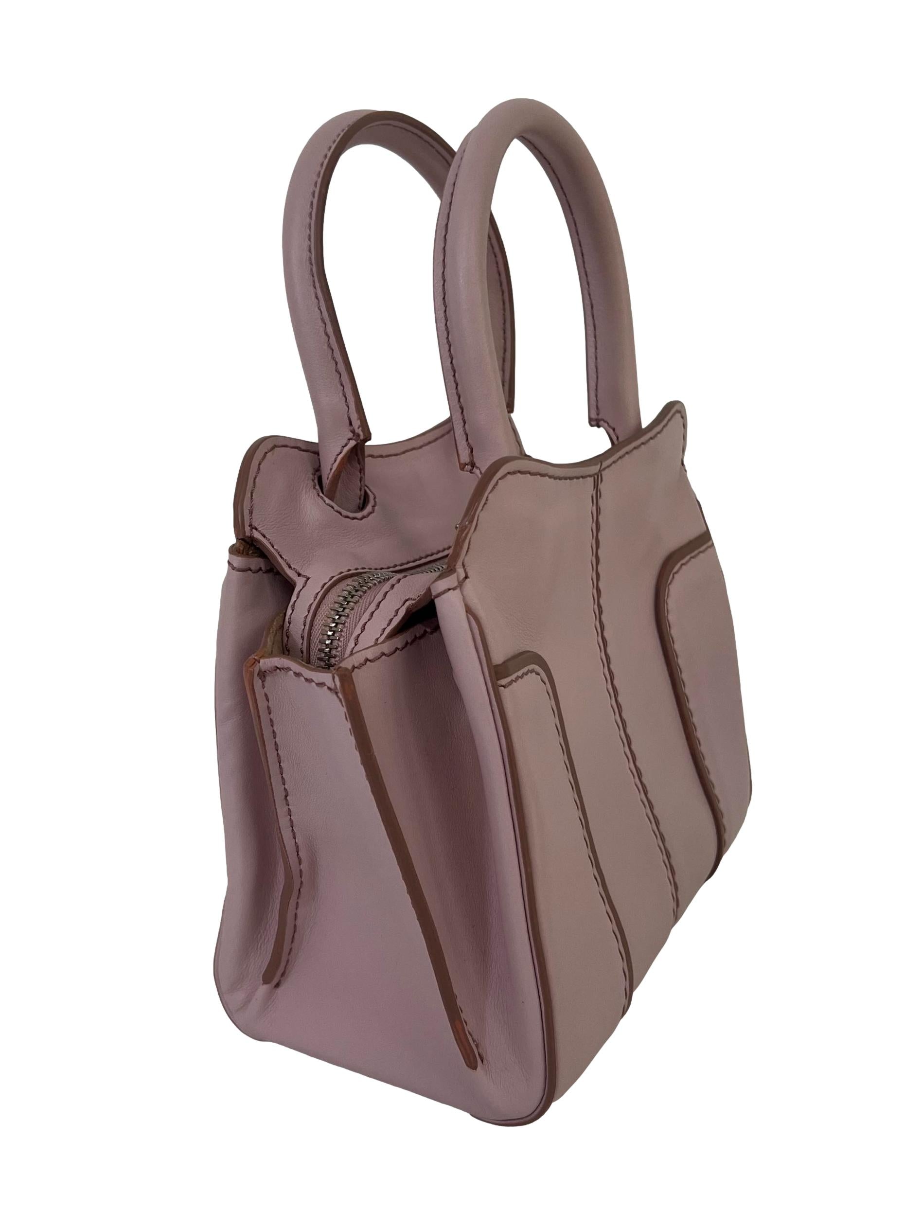 Pink Leather Sella Mini Handbag