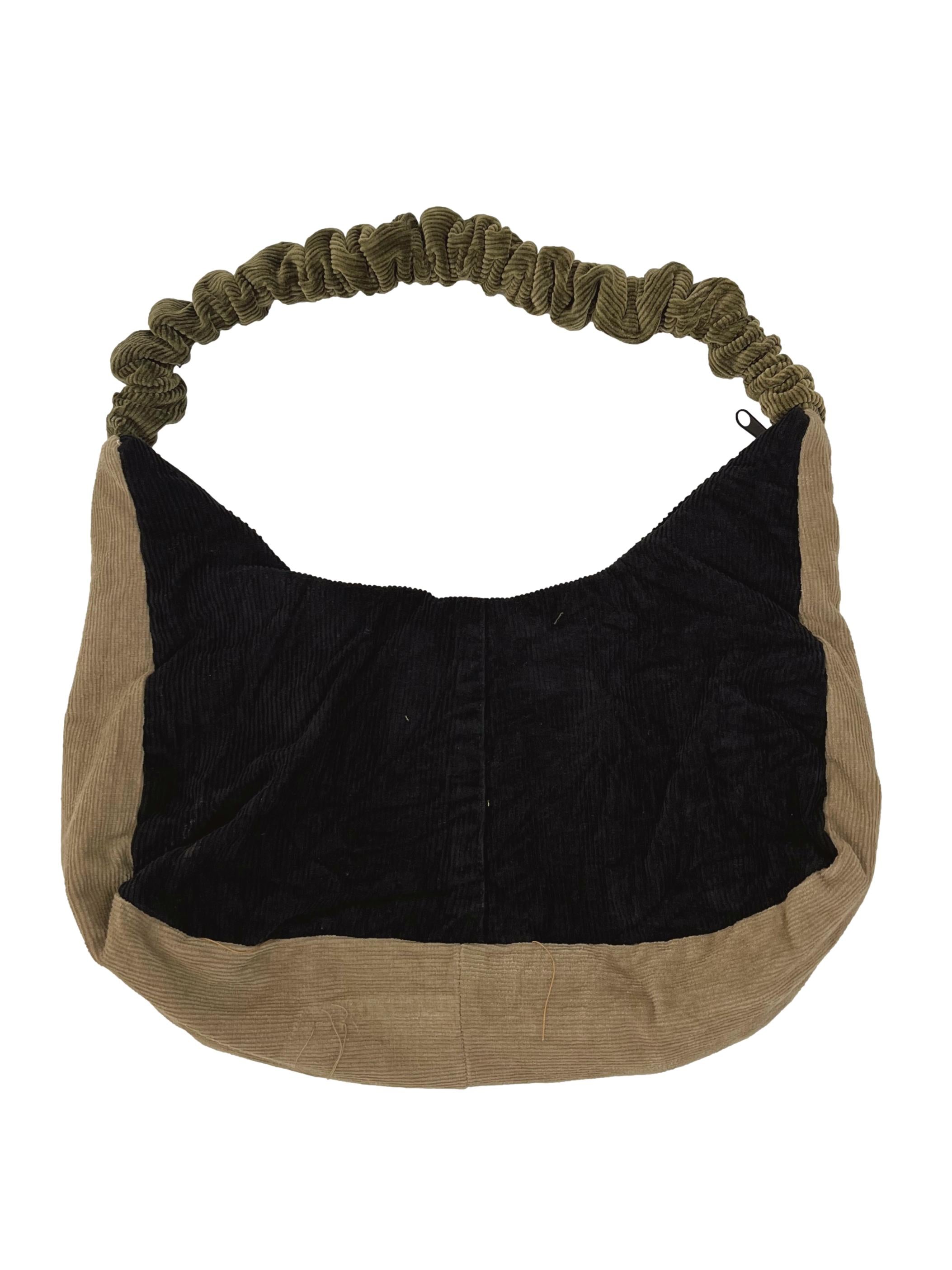 Mulberry And Yellow Corduroy Reworked Shoulder Bag