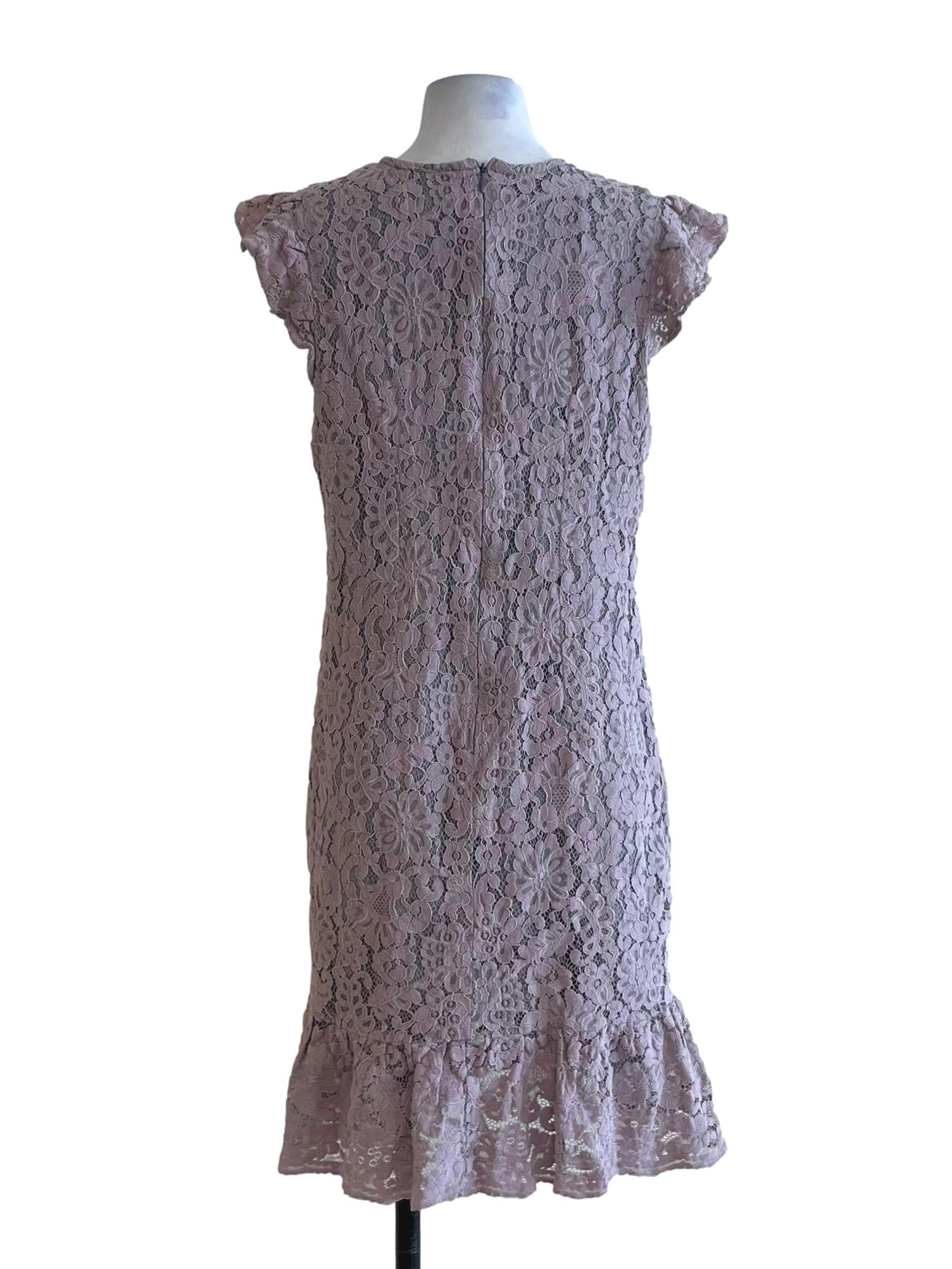 Heather Purple Lace Empire Dress